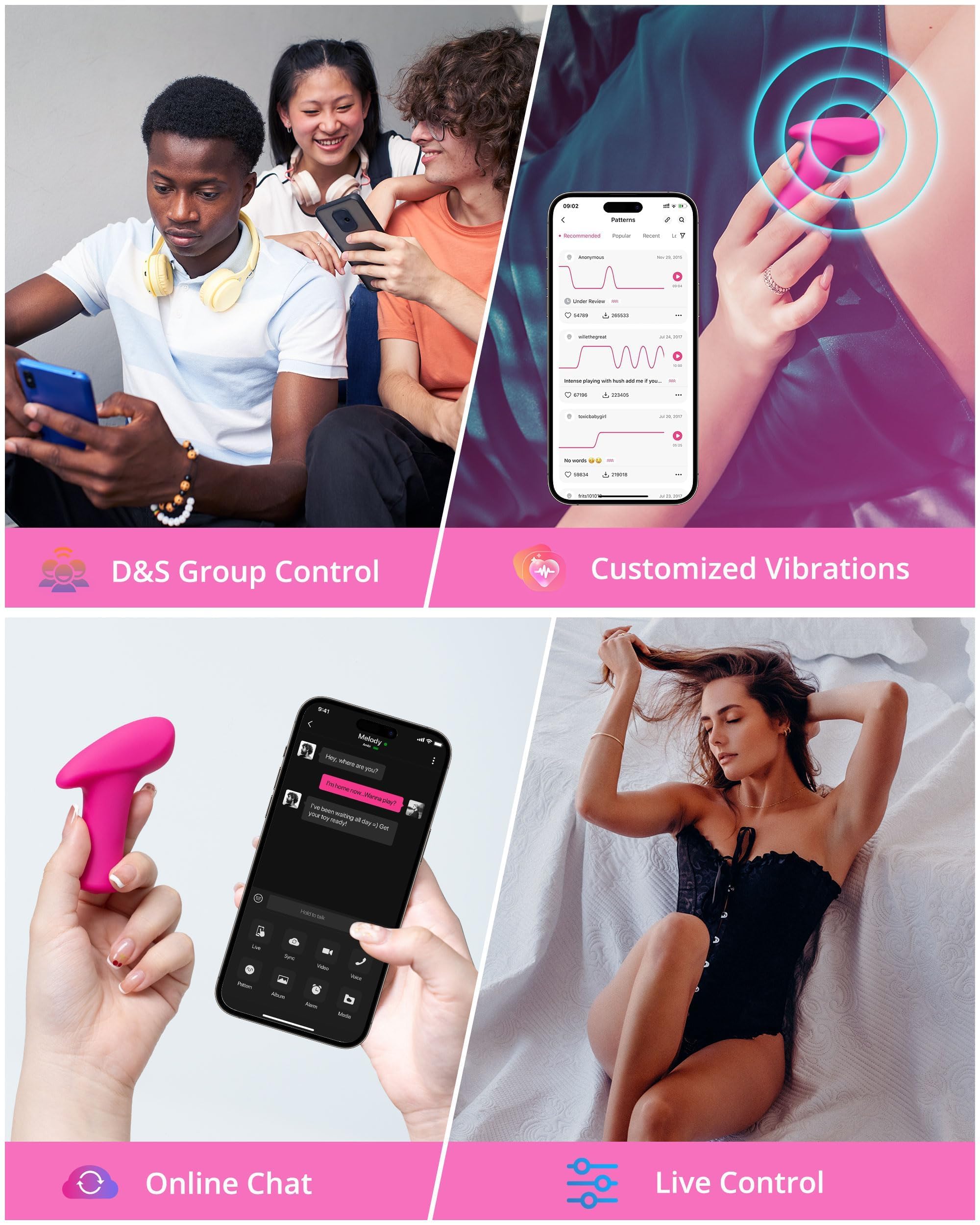 LOVENSE Ambi Mini Bullet Vibrator, Small and Discreet Powerful Stimulator with Long Distance Bluetooth Wireless Control, Hammer Shape to Pinpoint Stimulate