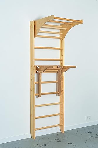 Miniatura 6 de Barras de pared con barras de inmersión CM-01-220, juego de escaleras suecas de madera de 87 pulgadas barras ajustables para entrenamiento y terapia