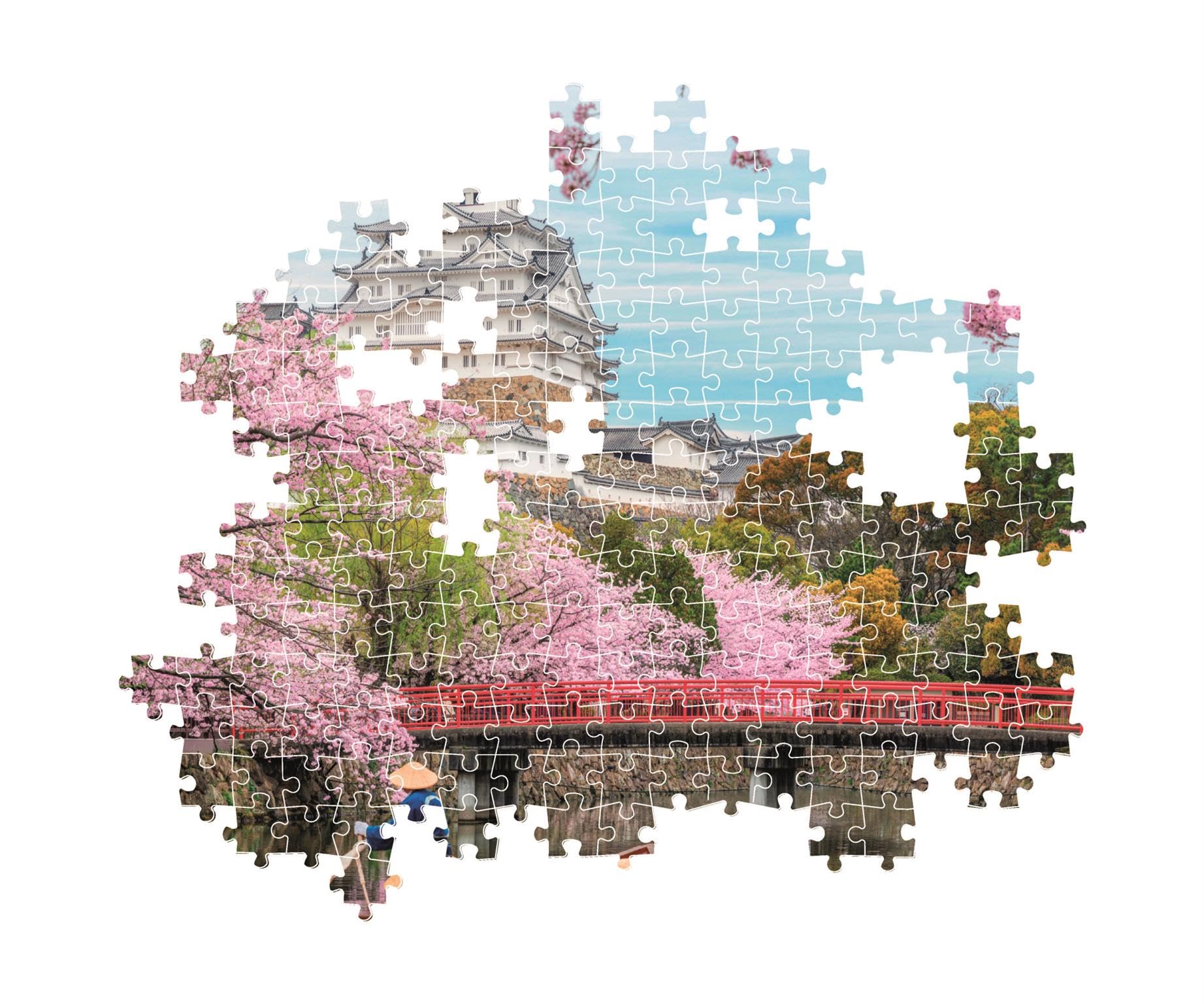 Clementoni - Puzzle pour Adultes 1000 Pièces, HQC Himeji Castle in Spring Compact Box, Fabriqué en Italie, 39982