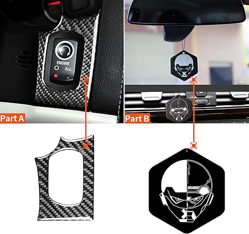 Miniatura 6 de Interruptor de encendido electrónico, panel de interruptor de arranque de automóvil, calcomanía de botón de arranque del motor, cubierta del marco,