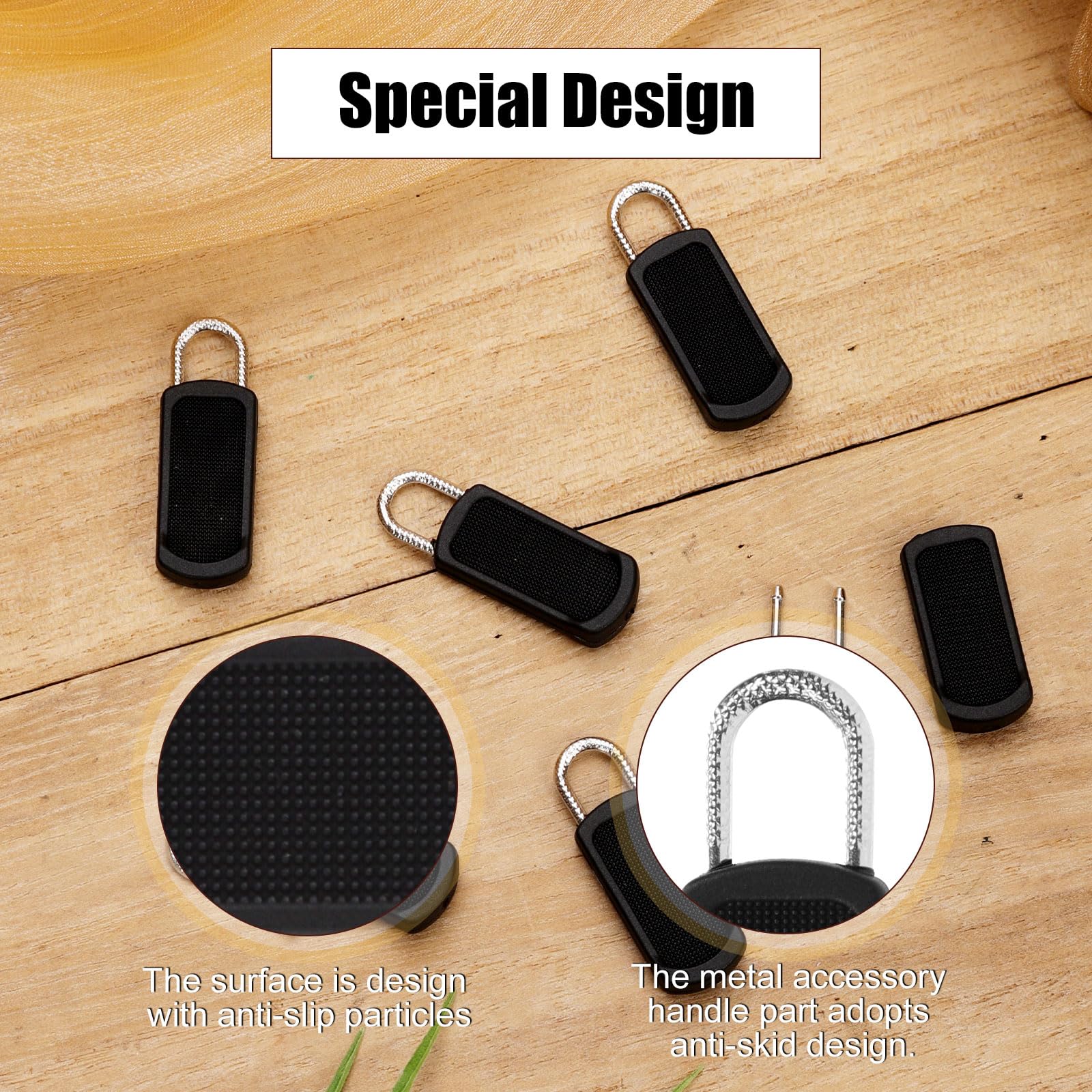 Lot De 10 Tirettes De Fermeture éclair EDC Pour Sac à Dos Et Vêtements Noir