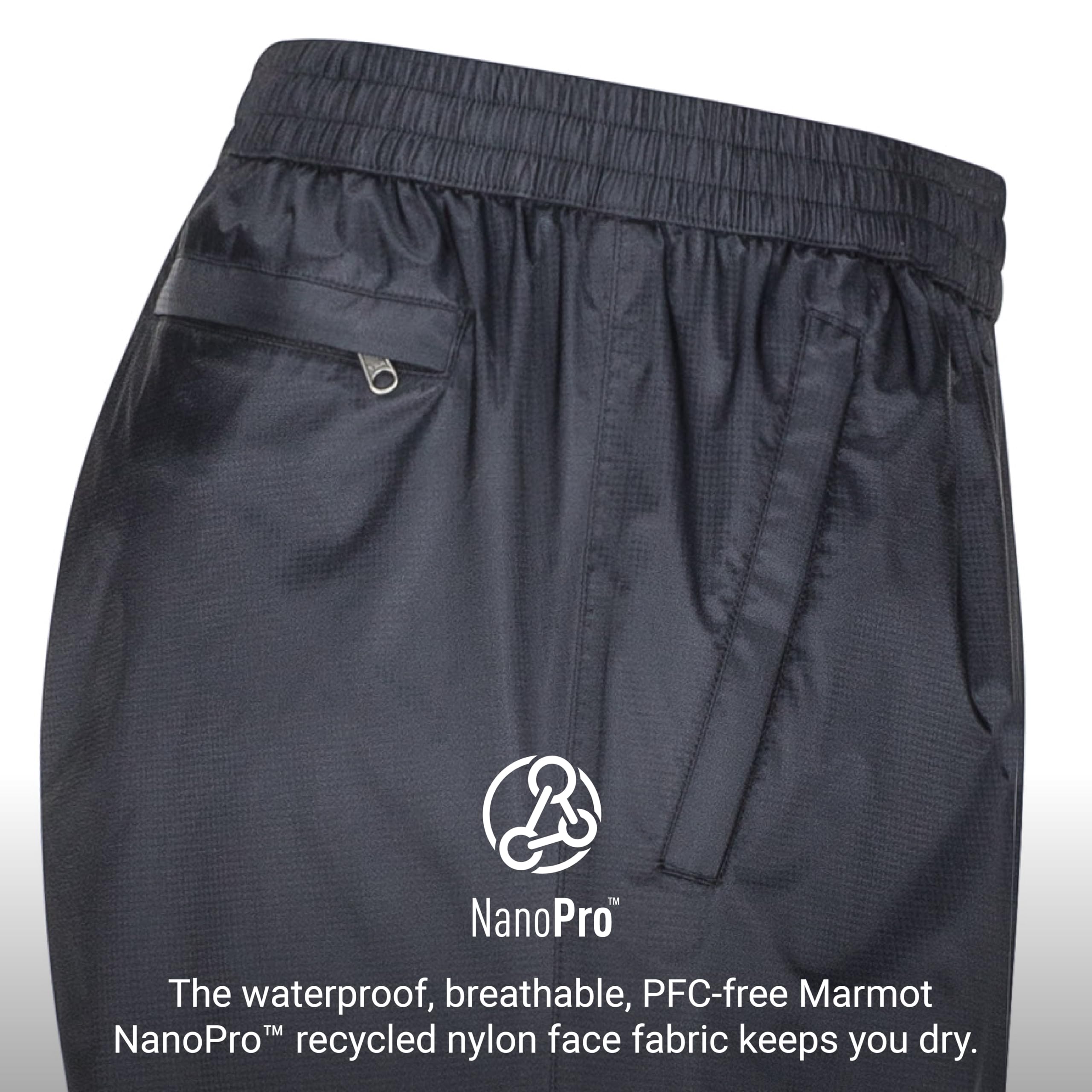Marmot Precip Eco Pant Long - Pantalon de Pluie Hardshell, Pantalon imperméable à l'eau, Coupe-Vent, Respirant - PreCip Eco Pant Long - Homme