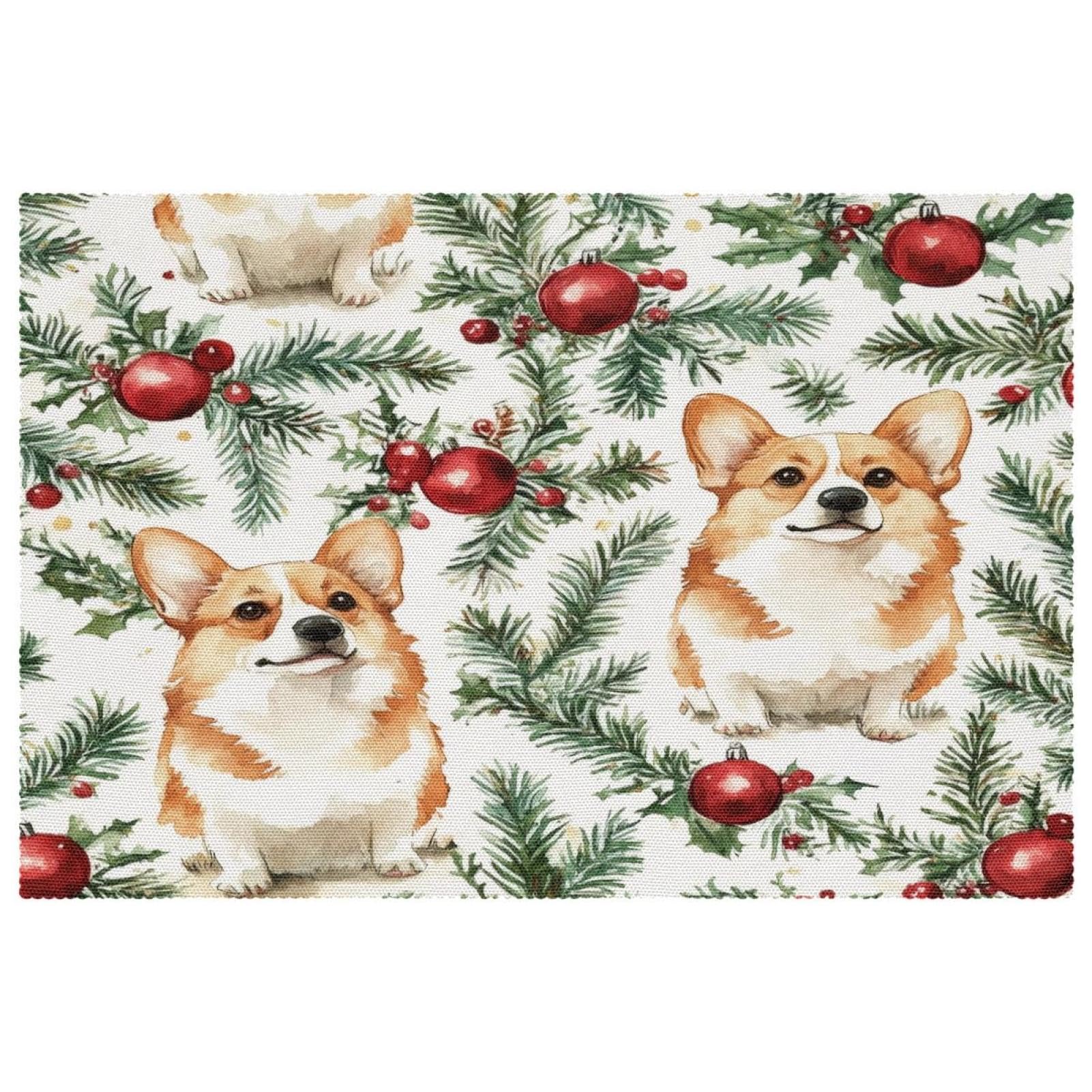 Sets de table Noël Corgi pour sublimer vos repas de réveillon