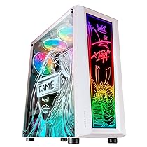 MARS GAMING MC-ART, Case PC Gaming ATX, Doppio Vetro Temperato Disegnabile, ARGB 12 Modalità, Ventola 12 cm, Bianco