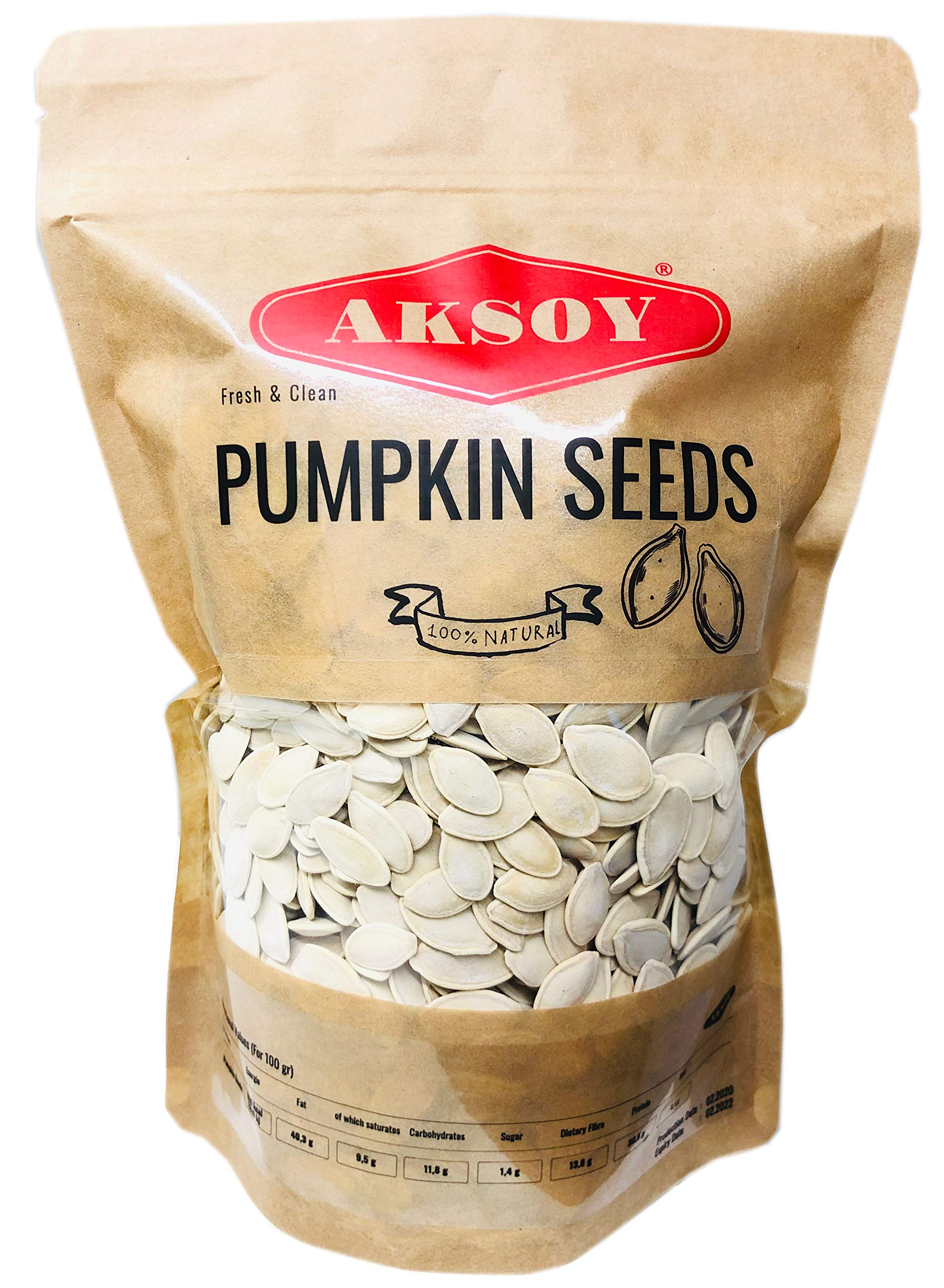 Aksoy Premium Roasted Lightly Sea Salted Whole Pumpkin Seeds 750gr – Crunchy Snack, Rich in Flavor, Ideal for Sharing, Freshly Packed, Premium Taste Pumpkin Seeds (Packaging May Vary)