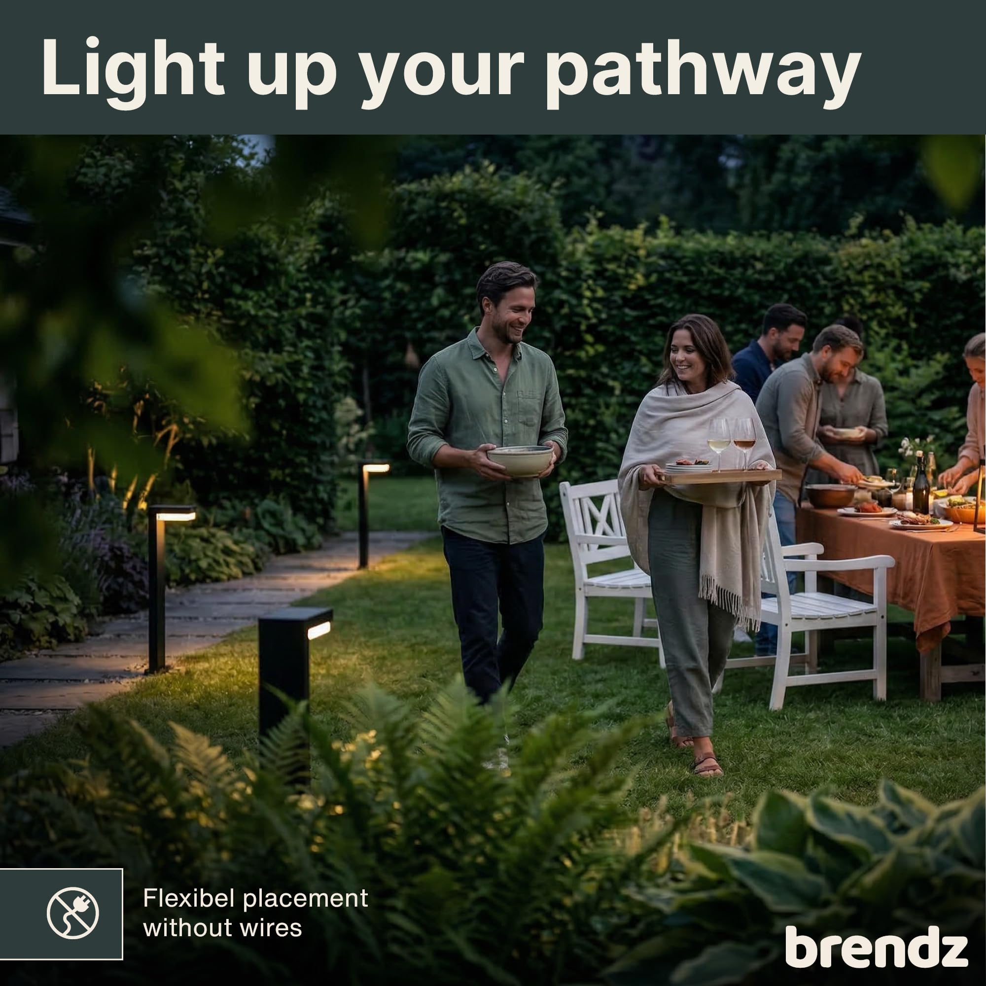 Brendz Solar Wegeleuchte, USB-C, Bewegungssensor, IP44