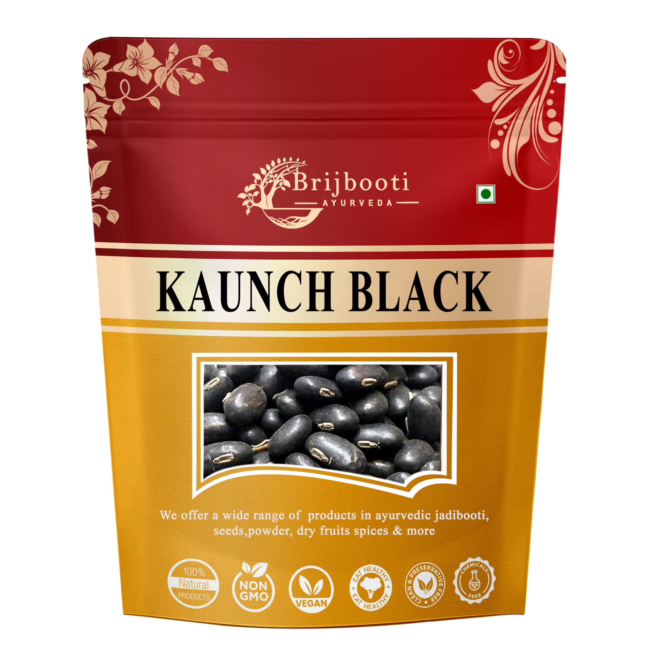 BrijBooti Black Kaunch Seeds 100 Gr - Mucuna Pruriens - Kala Koch ke Beej - Cowhage (B09WRVN7B8) Amazon Price History, Amazon Price Tracker