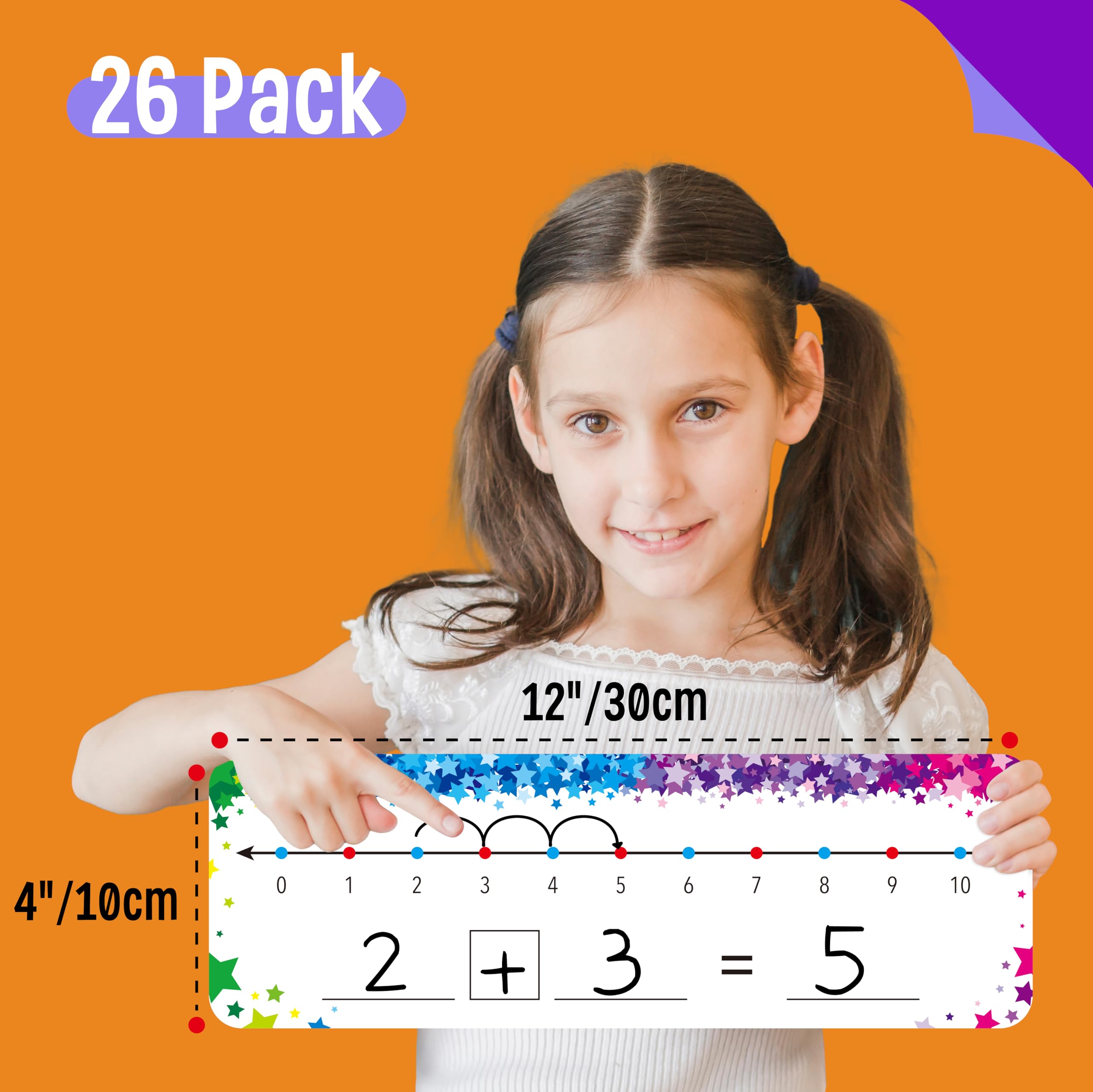26 Tableaux Effaçables à Sec avec Lignes Numériques, Tableau Recto Verso Inscriptible et Effaçable, 0-10 sur un Côté & 0-20 sur l’Autre Côté Tableau Blanc de Mathématiques pour la Classe et la Maison