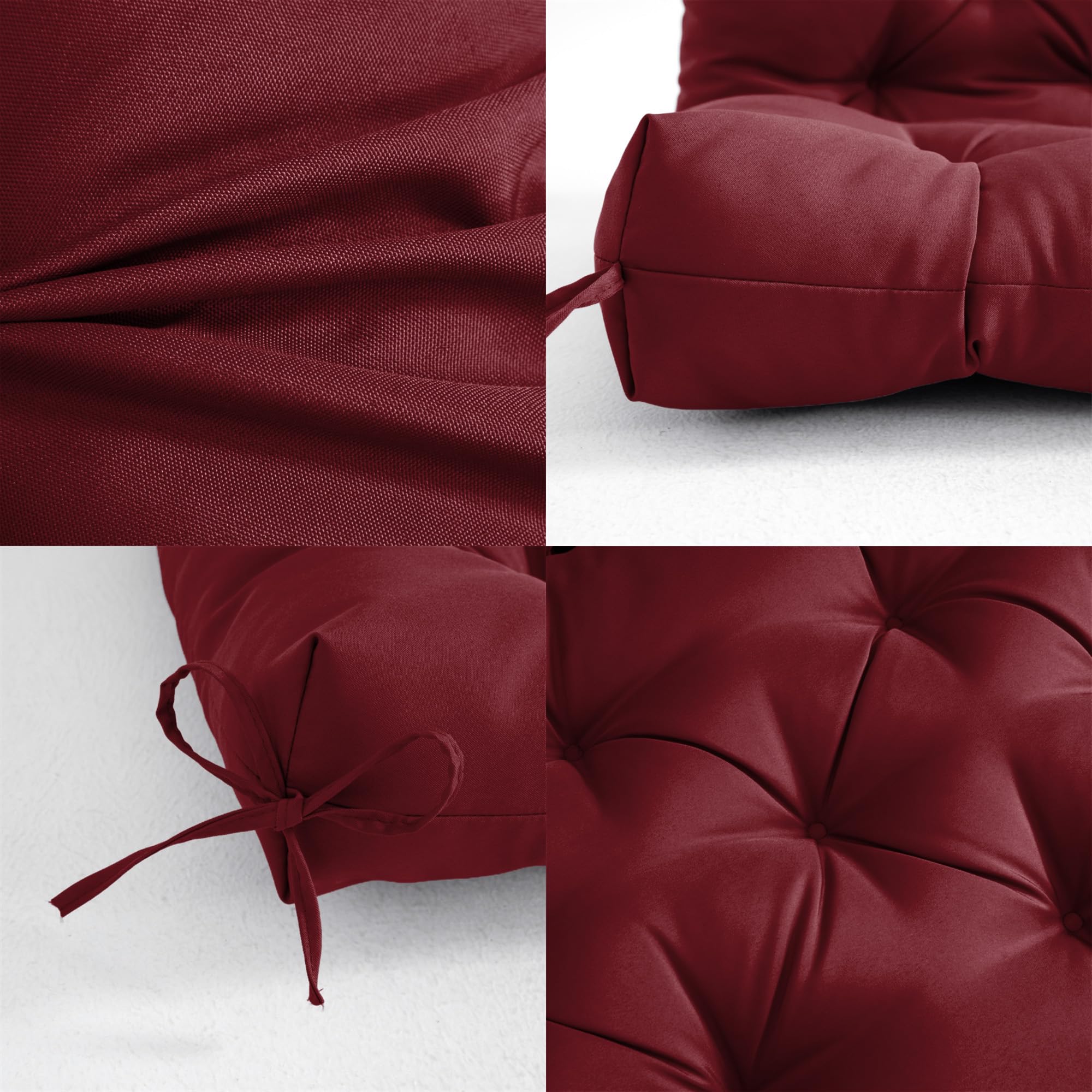 EBETA Cuscino per panca da giardino Cuscino seduta e schienale da esterno per panca panchina altalena da giardino (Rosso vino, 150 x 50 x 50 cm)