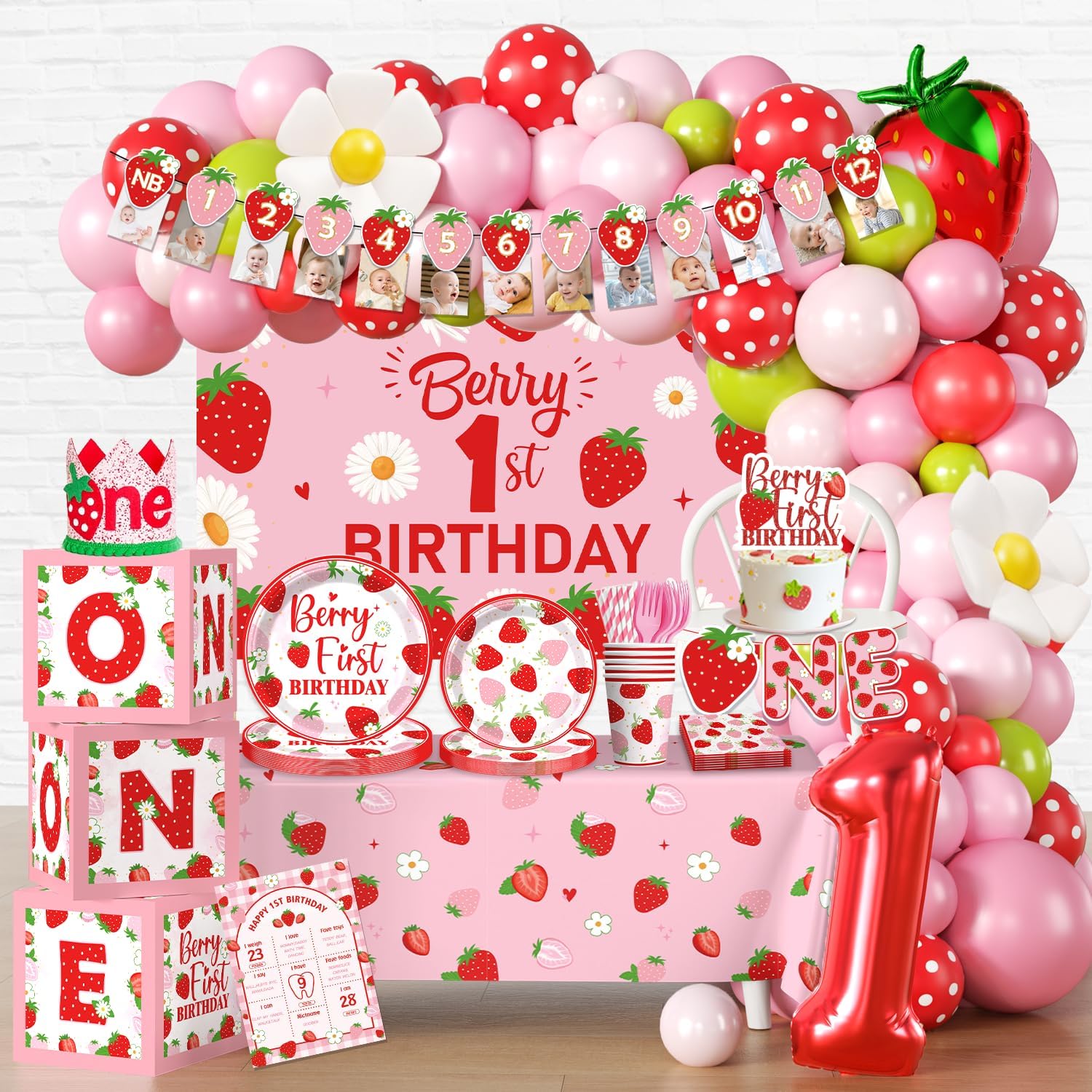Amazon.com: Berry First Birthday Decor, Strawberry 1st Birthday Party