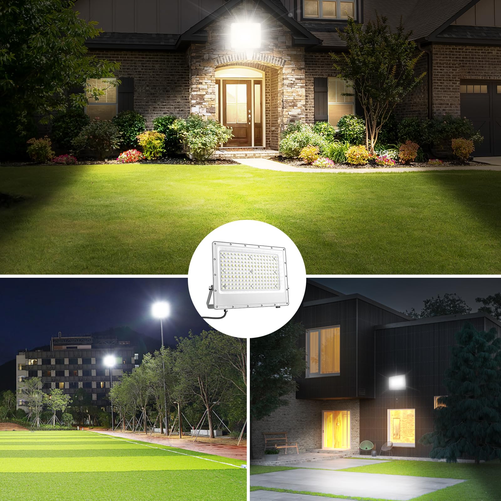 LED Strahler Außen 400W 6000K Kaltweiß LED Fluter 540 LEDs Superhell 40000LM Scheinwerfer, IP65 Wasserfest Aussenstrahler für Hell Garten Garage Sportplatz Hof Auffahrt Türen