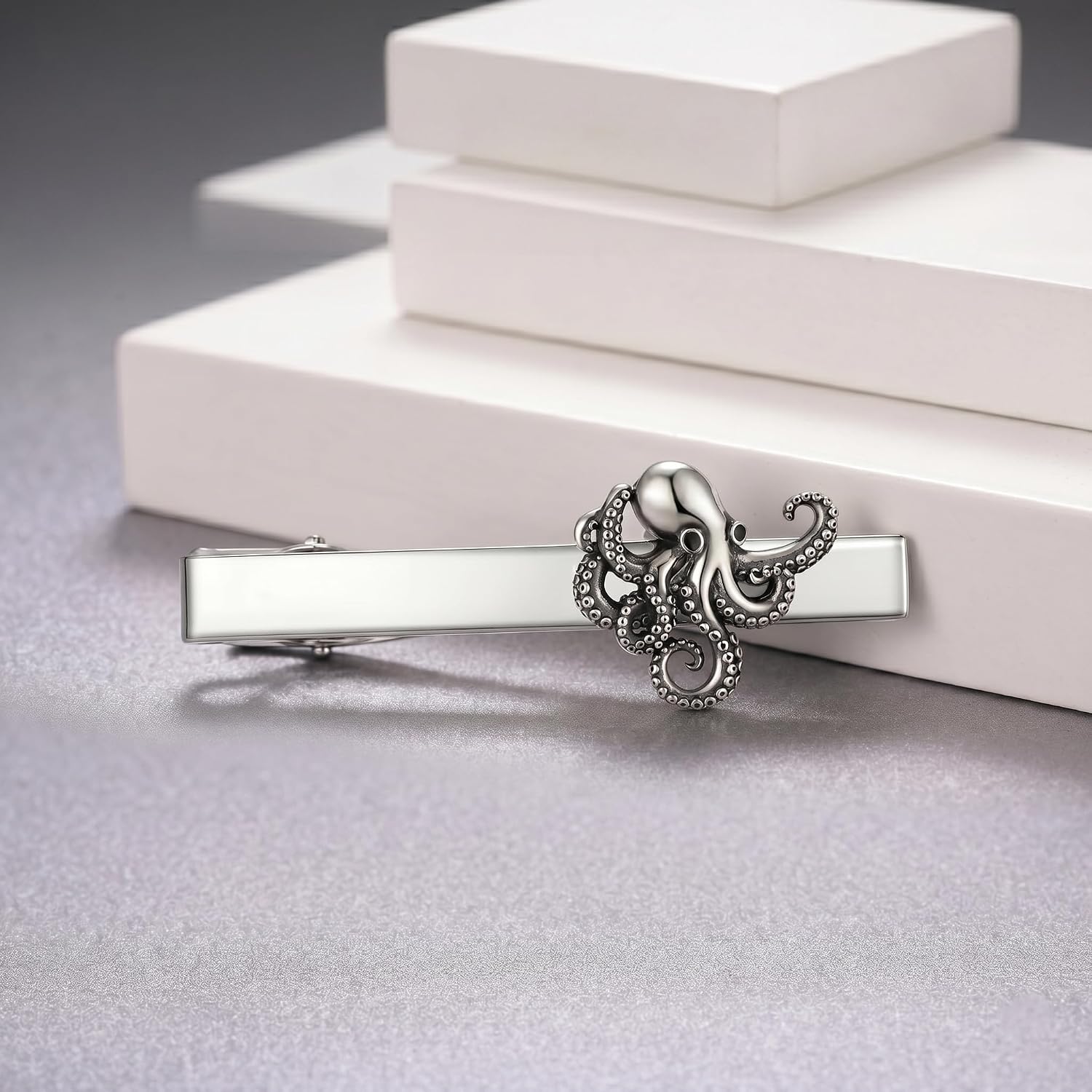 Octopus Tie Clip Sterling Silver Tie Clip Animal Jewelry Gifts for Men