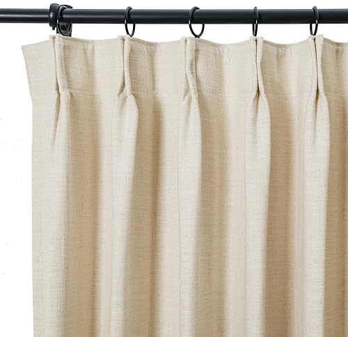 Miniatura 57 de Drapifytex Cortina plisada de lino sintético, cortina para oscurecer la habitación, 56 pulgadas de ancho x 96 pulgadas de largo, cortina de cobre 26