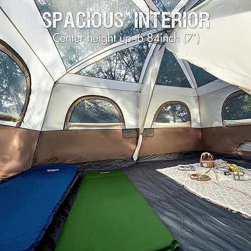 Miniatura 3 de PORTAL 6  8  10 Person Family Camping Tent with Porch, Big Family Camping Tent with Tall Height, Good Ventilation, Water Resitant Large Tent for