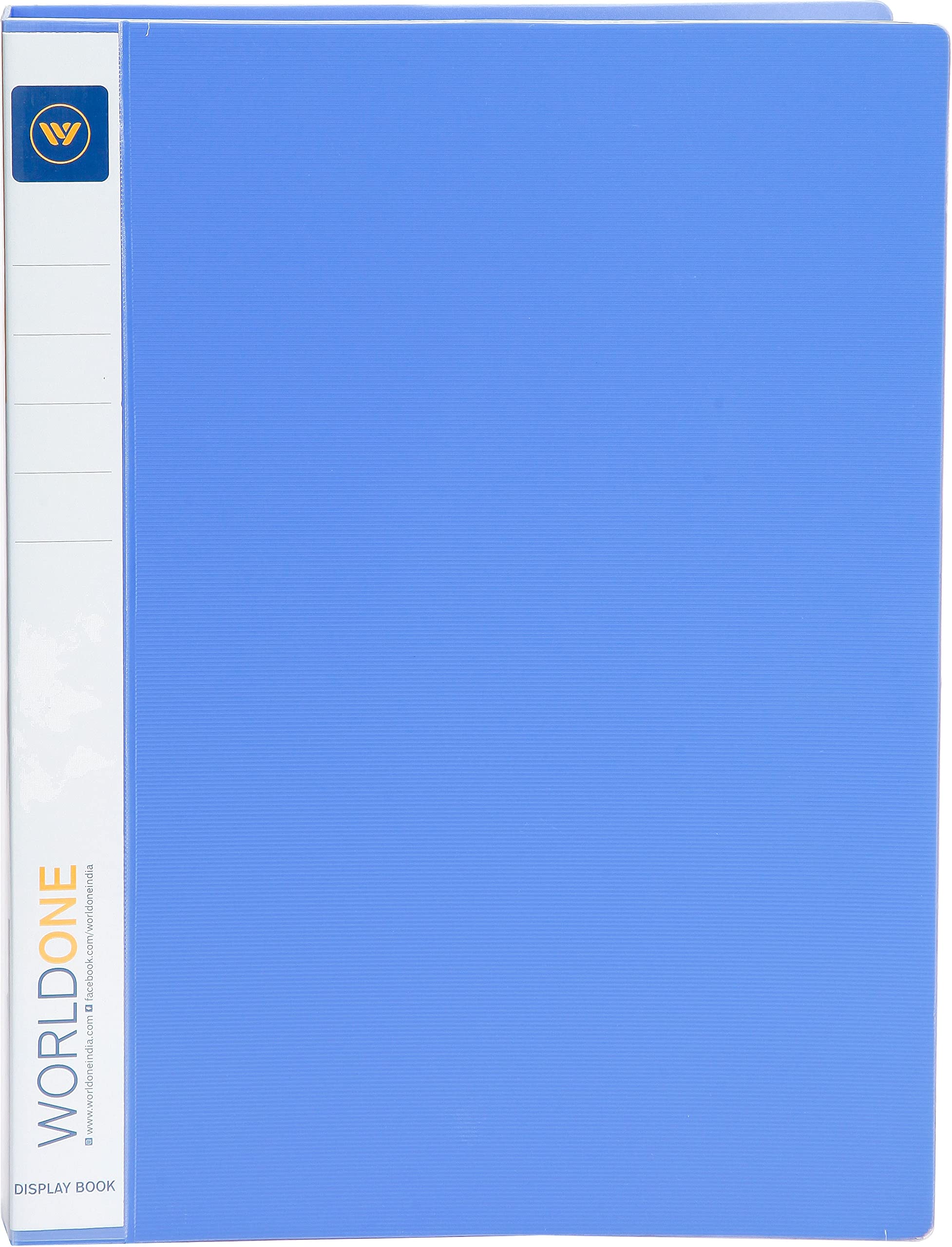 Worldone A4 Size | Presentation Display Book File for Documents | 1.5mm Thick PP Board | Ultra Clear 100 Pockets with Case | Project Folder for School and Offices | Blue (Set of 1) 2