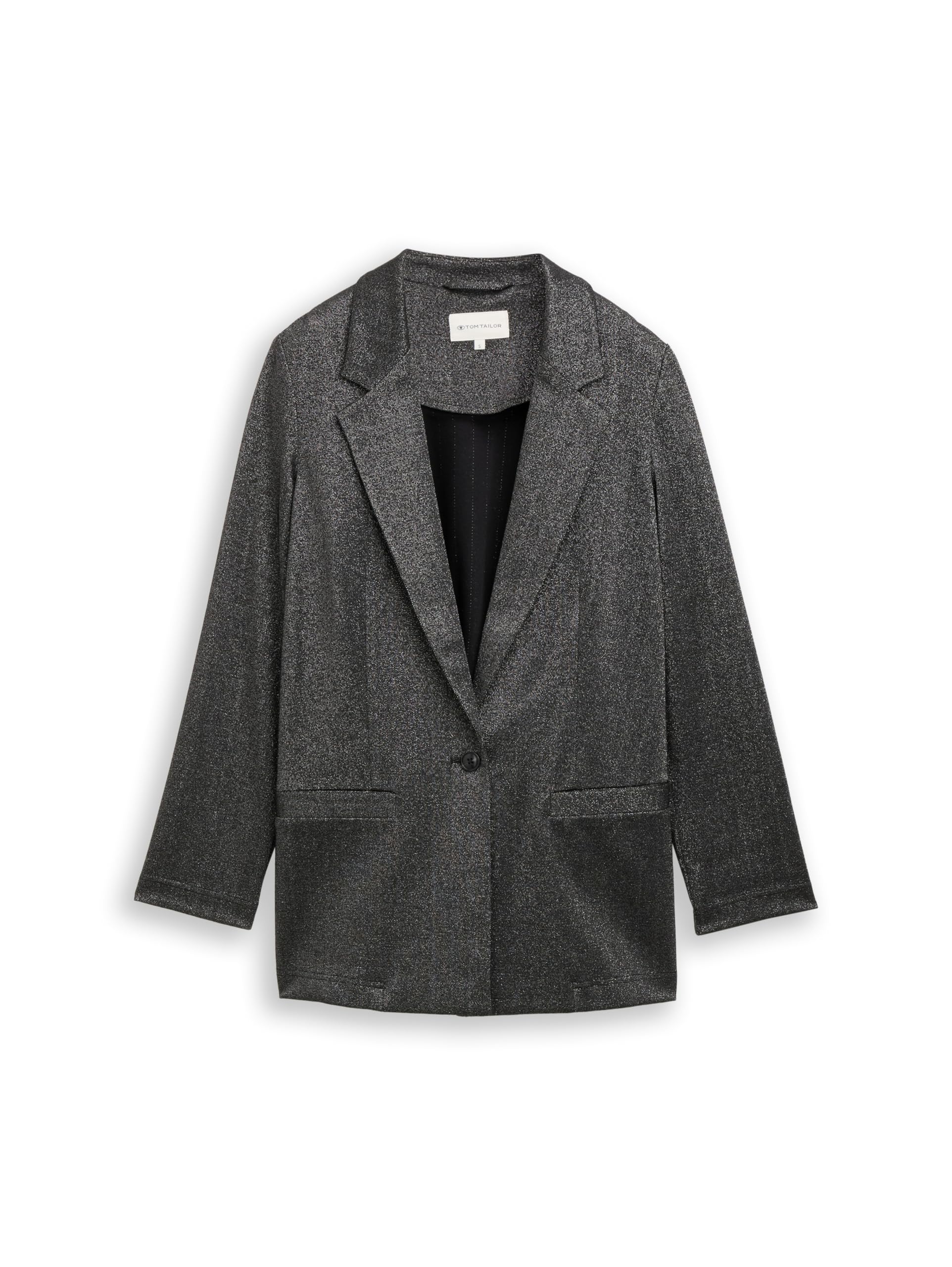 TOM TAILOR Damen 1048646 Loose Fit Blazer mit Glitzer-Effekt
