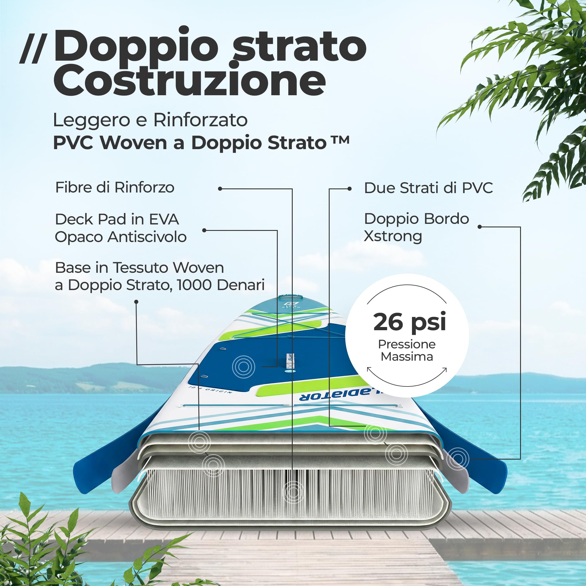 ORIGIN Tavola SUP gonfiabile High-End 329-384 cm | 26 PSI