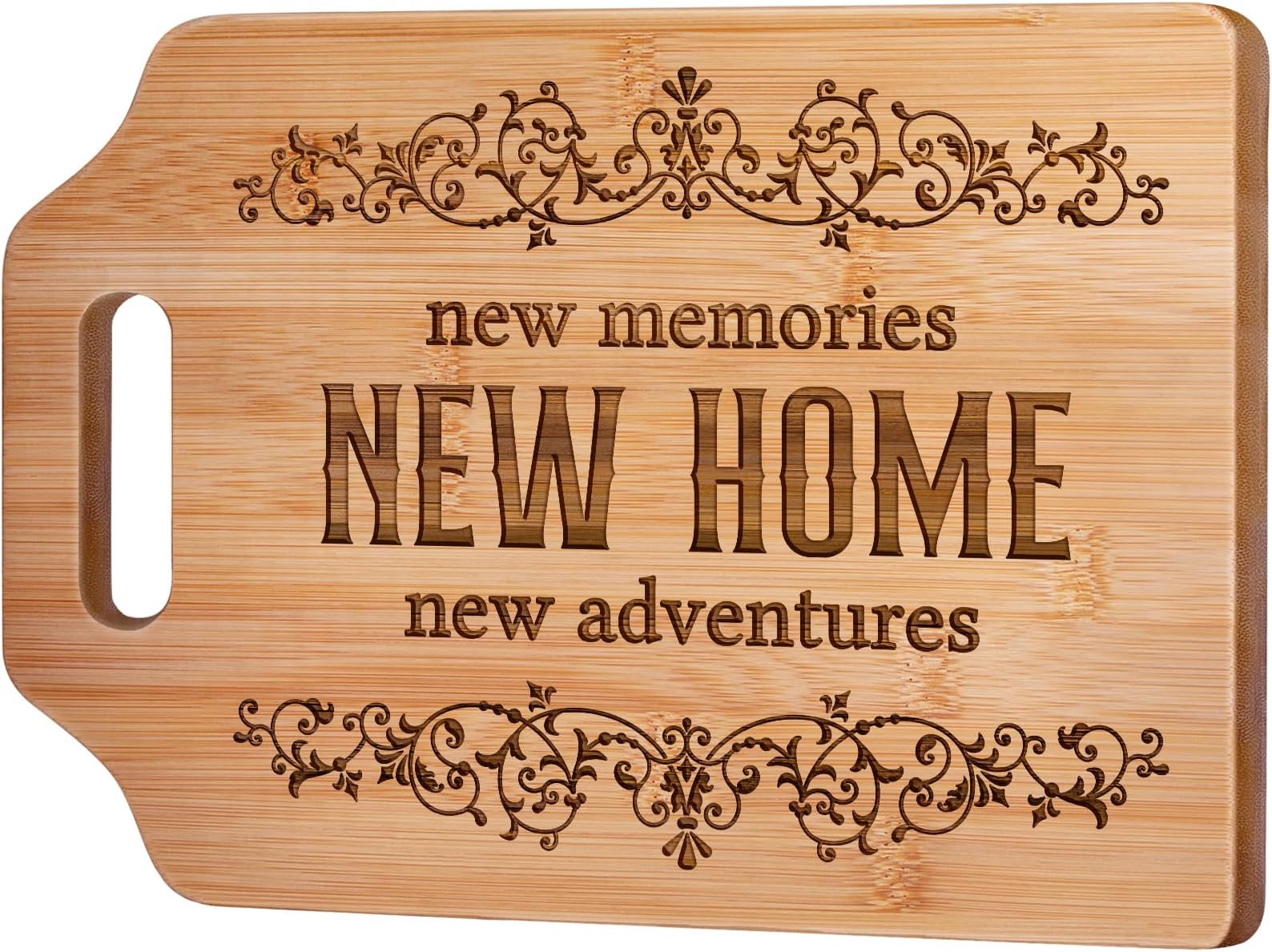 New Home Gifts, House Warming Gifts for Friends Couple Family, Unique Engraved Bamboo Cutting Board, Housewarming Gifts for New Home, Personalized Kitchen Gift Ideas for Friends Couple Family