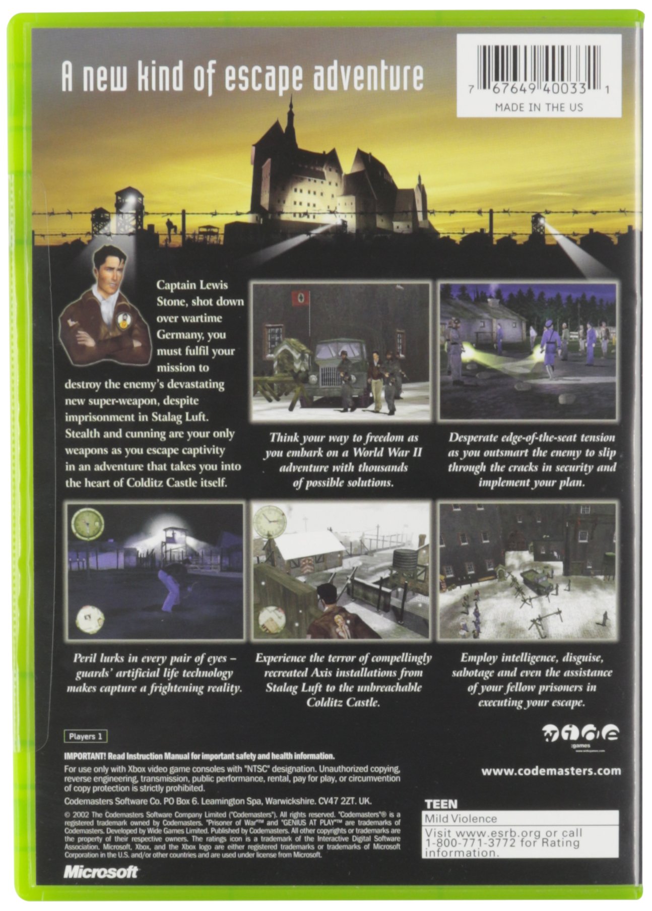 Amazon.com: Prisoner of War - Xbox : Video Games