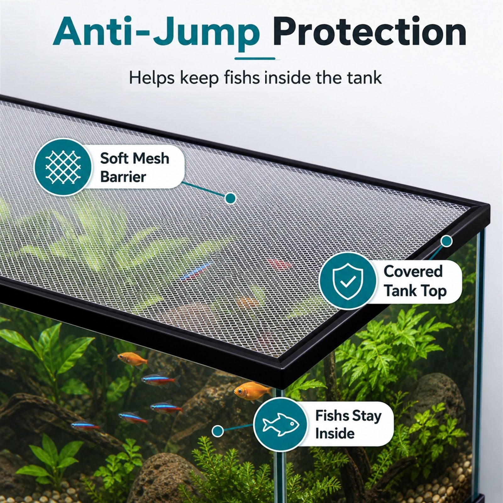 Magnetische Aquariumabdeckung,Fischtankdeckel Schutznetz,Ersatznetz für Aquarien,Aquarium Abdecknetz,Ventilation,Zuschneidbar,für Reptilien,Schildkröten Andere Tiere
