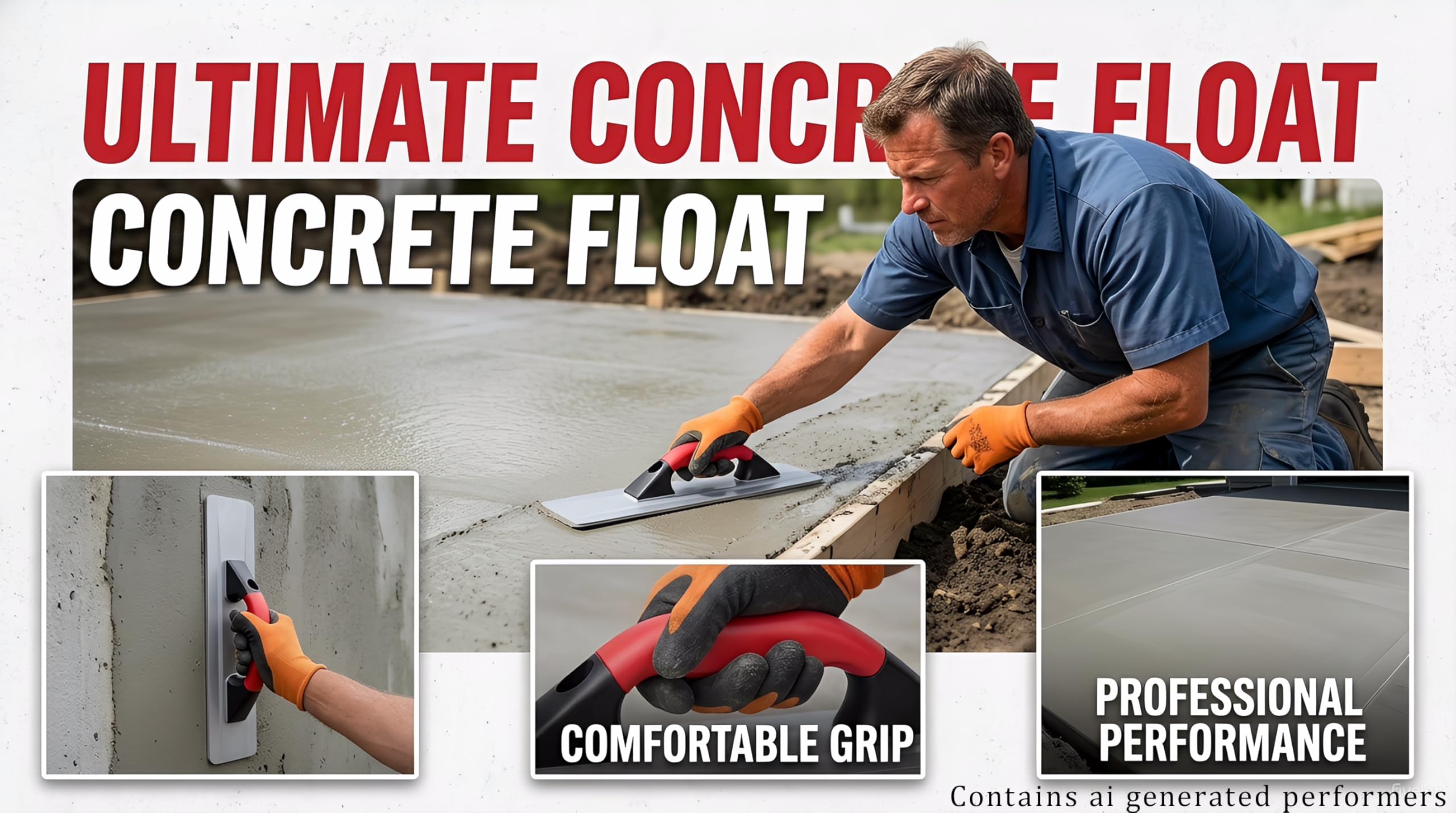 Magnesium Hand Float - 16 Inch for Smooth Concrete -8