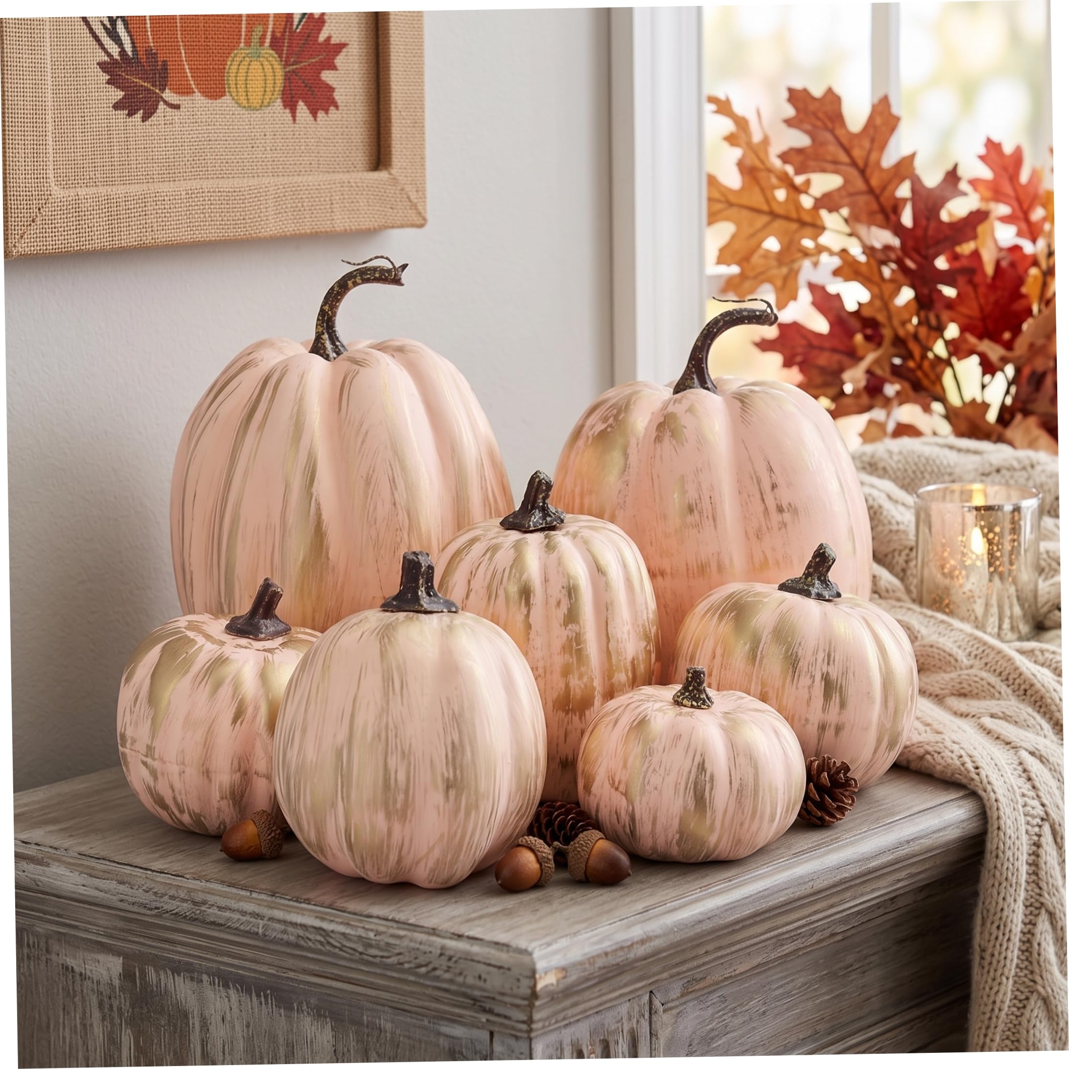 Decorazioni con zucca di Halloween: zucche artificiali in 7 misure assortite 3