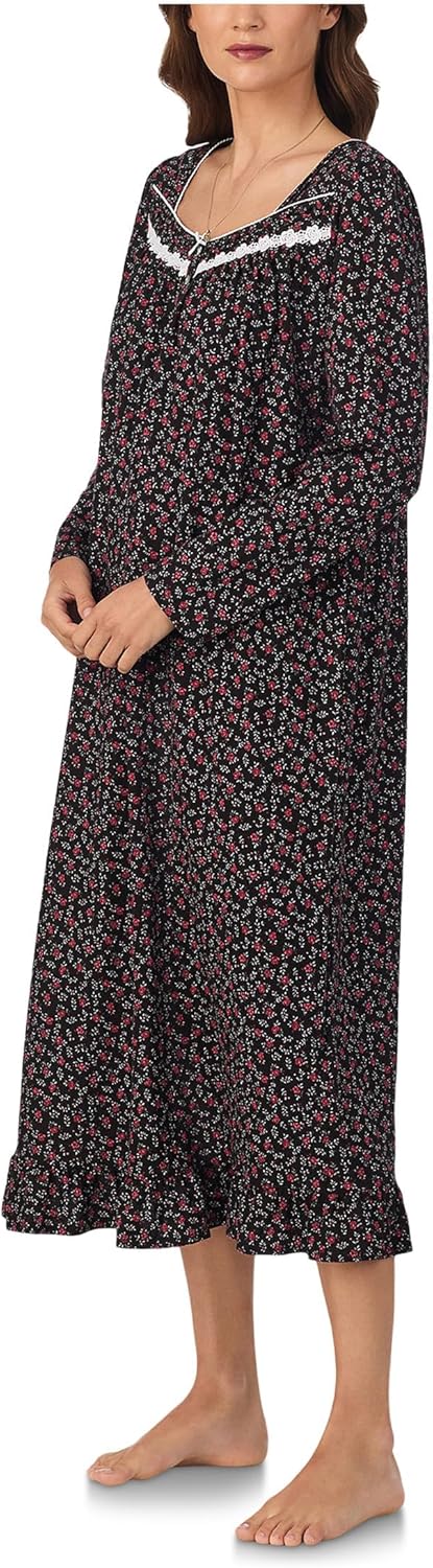 Eileen West womens Cotton Peached Jersey Knit 48" Long Long Sleeve Nightgown - Image 2