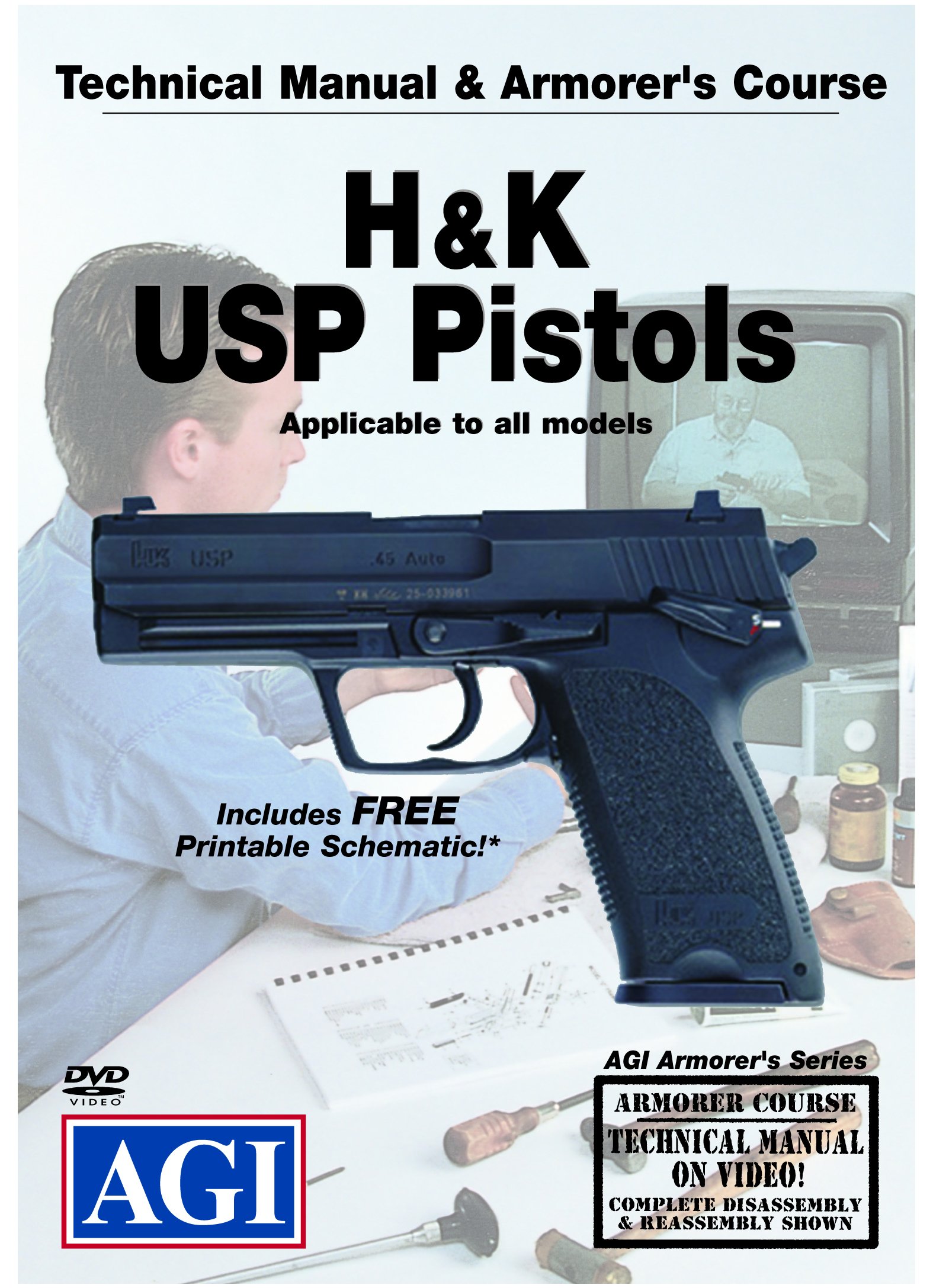 American Gunsmithing InstituteArmorer’s Course Video on DVD for H&K USP Pistols - Technical Instructions for Disassembly, Cleaning, Reassembly and More