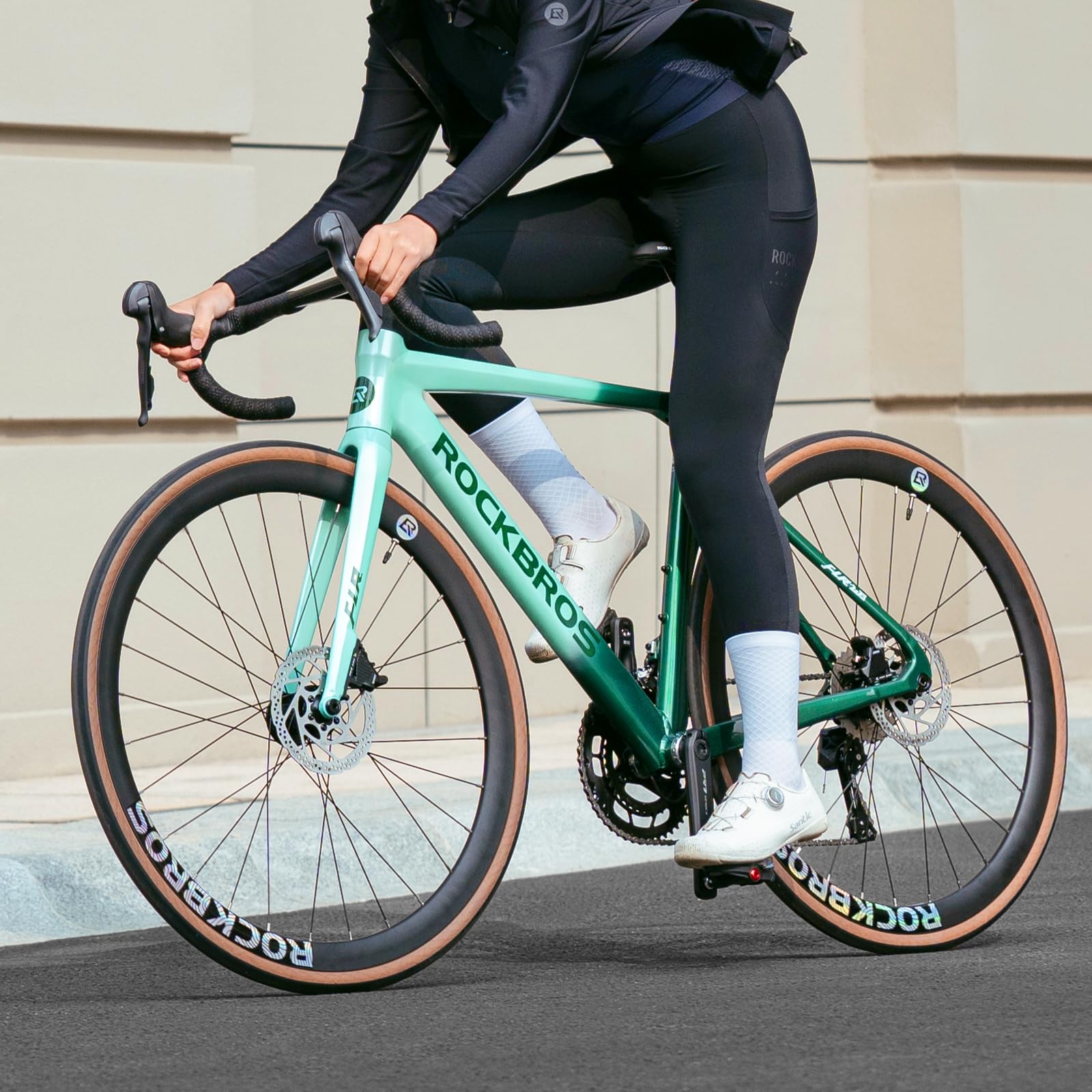 ROCKBROS FLR-W3 Bicicleta de Carretera 700C de Aluminio 2×10 Velocidades con Frenos de Disco Hidráulicos, Manillar Integrado, Bicicleta Ligera de 28" para Ciudad y Desplazamientos, Hombres y Mujeres