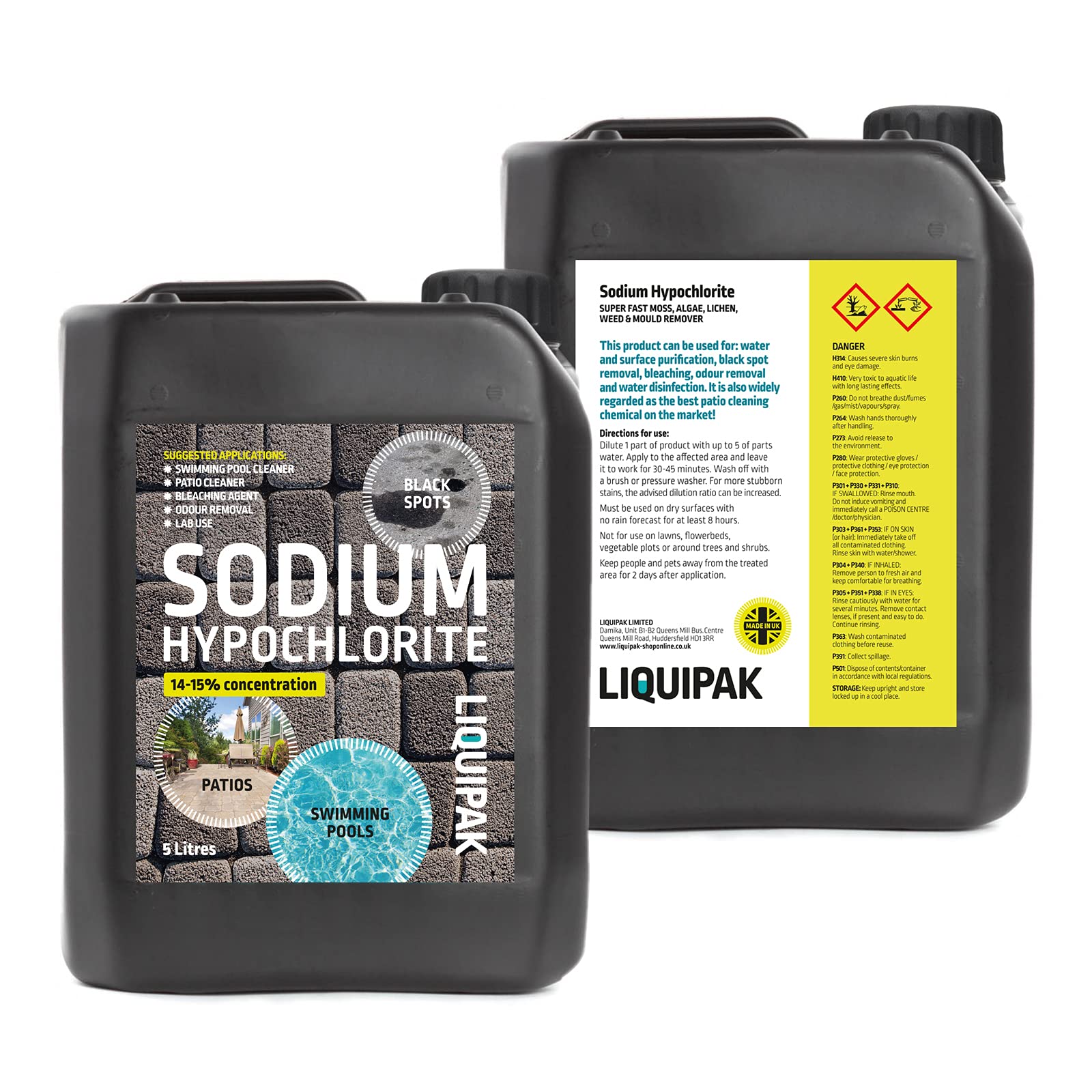 Liquipak Sodium Hypochlorite 1415 Patio Cleaner, Swimming Pool