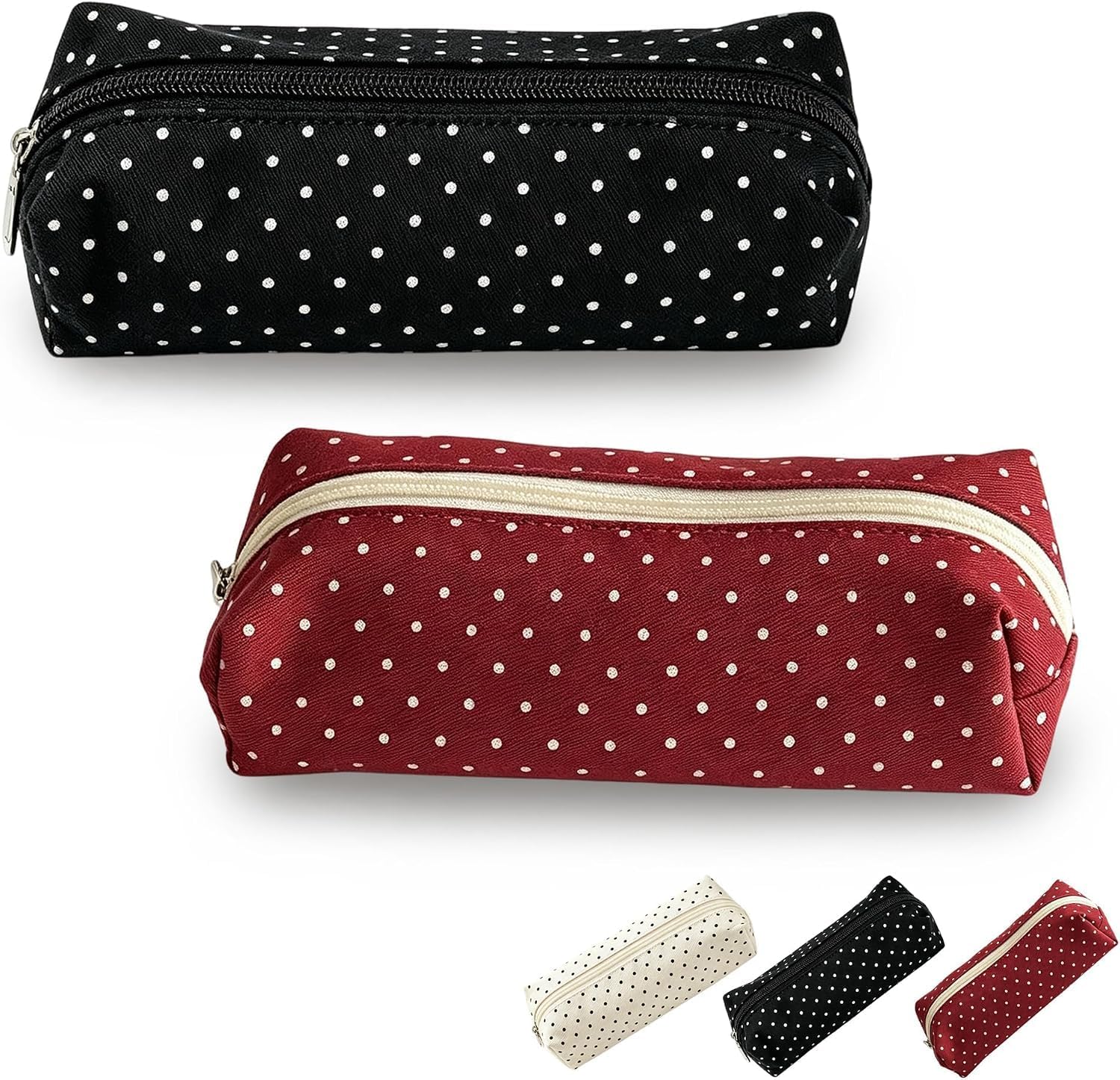 Polka Dot Pencil Case Cute Large Capacity Storage Bag for School Office