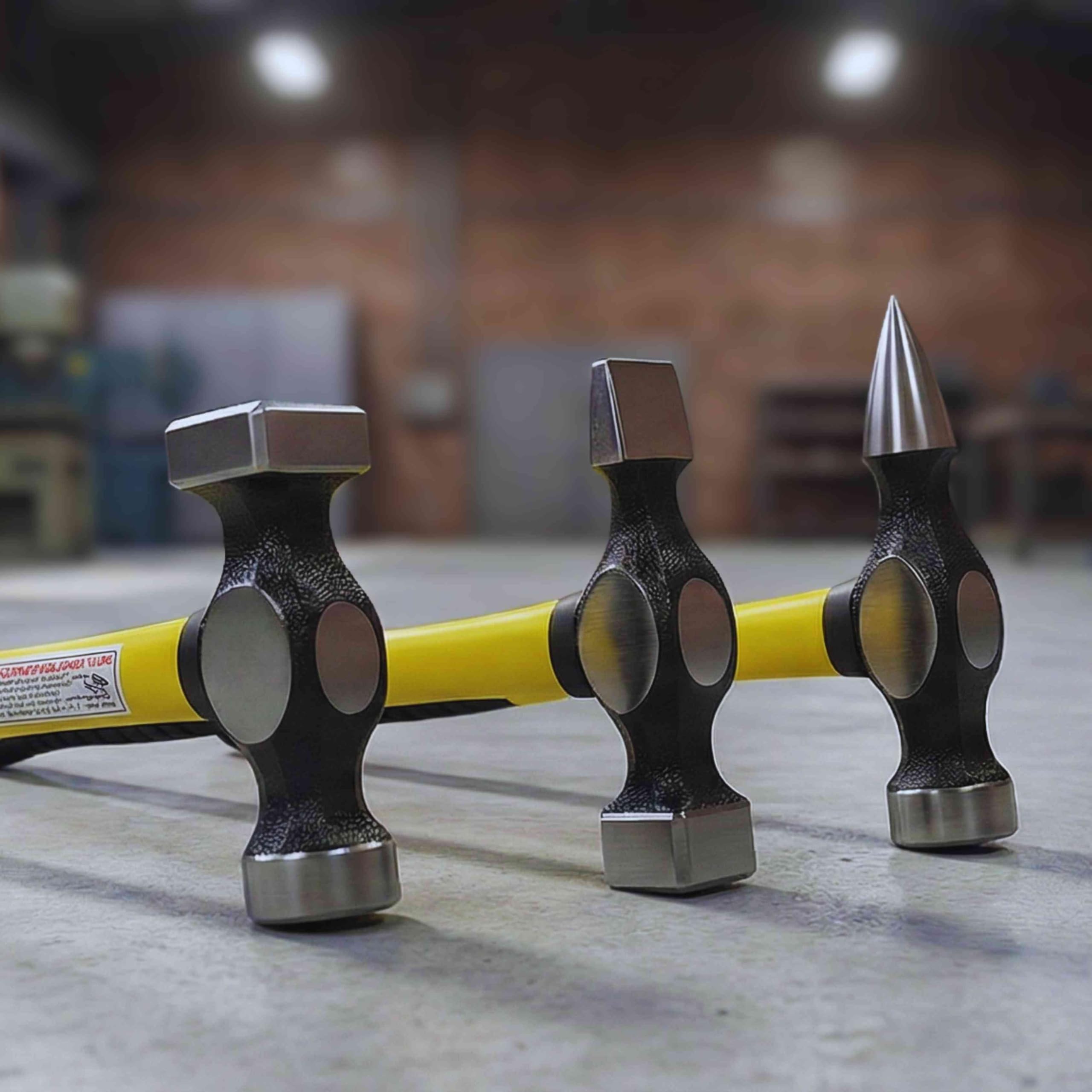 TOWAY Juego de tases y martillos 7 piezas, Juego de herramientas de reparación de carrocería profesional con mangos de fibra de vidrio 454222 (Budget)