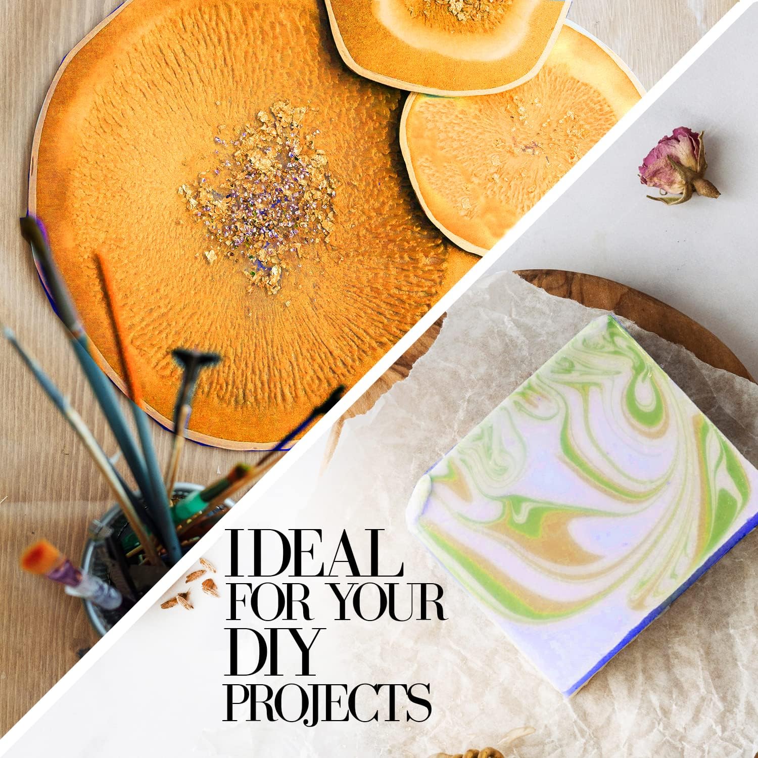 24K Gold Mica Powder Epoxy Resin, 100g/3.5oz Sealed Bag – TECHAROOZ Color Pigment for Lip Gloss, Soap Colorant for Soap Making, Gold Powder for Kintsugi Pottery, Metallic Epoxy & Much More - Image 7