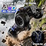 DEERC 9006E 1:12 Rapide RC Voitures pour adultes Garçons, 45KM/H Camion hors route court-cours, 4WD Camion Monstre de Télécommande Terrain, 2.4GHz RC Véhicule avec 2 Batteries rechargeables, Pneu de secours, LED Lumières