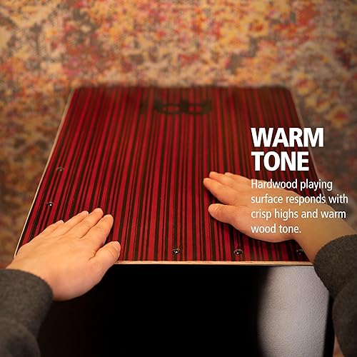 Miniatura 10 de Meinl Percussion Cajón de bajo Backbeat con orificio de sonido portado y cuerdas ajustables para efecto de caja - NO fabricado en China - Ranuras de