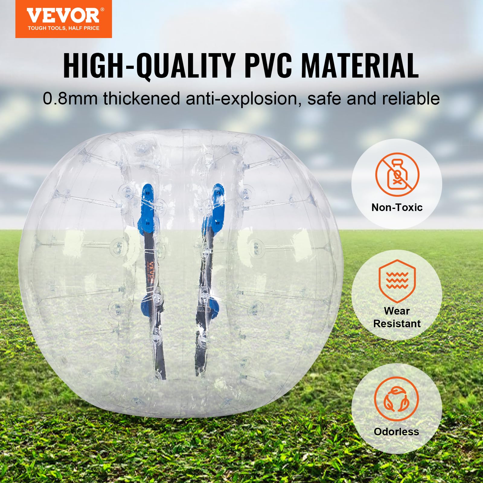 VEVOR Bulle Gonflable PVC 0,8 mm 1,5 m pour Adolescents Adultes Extérieur Jardin