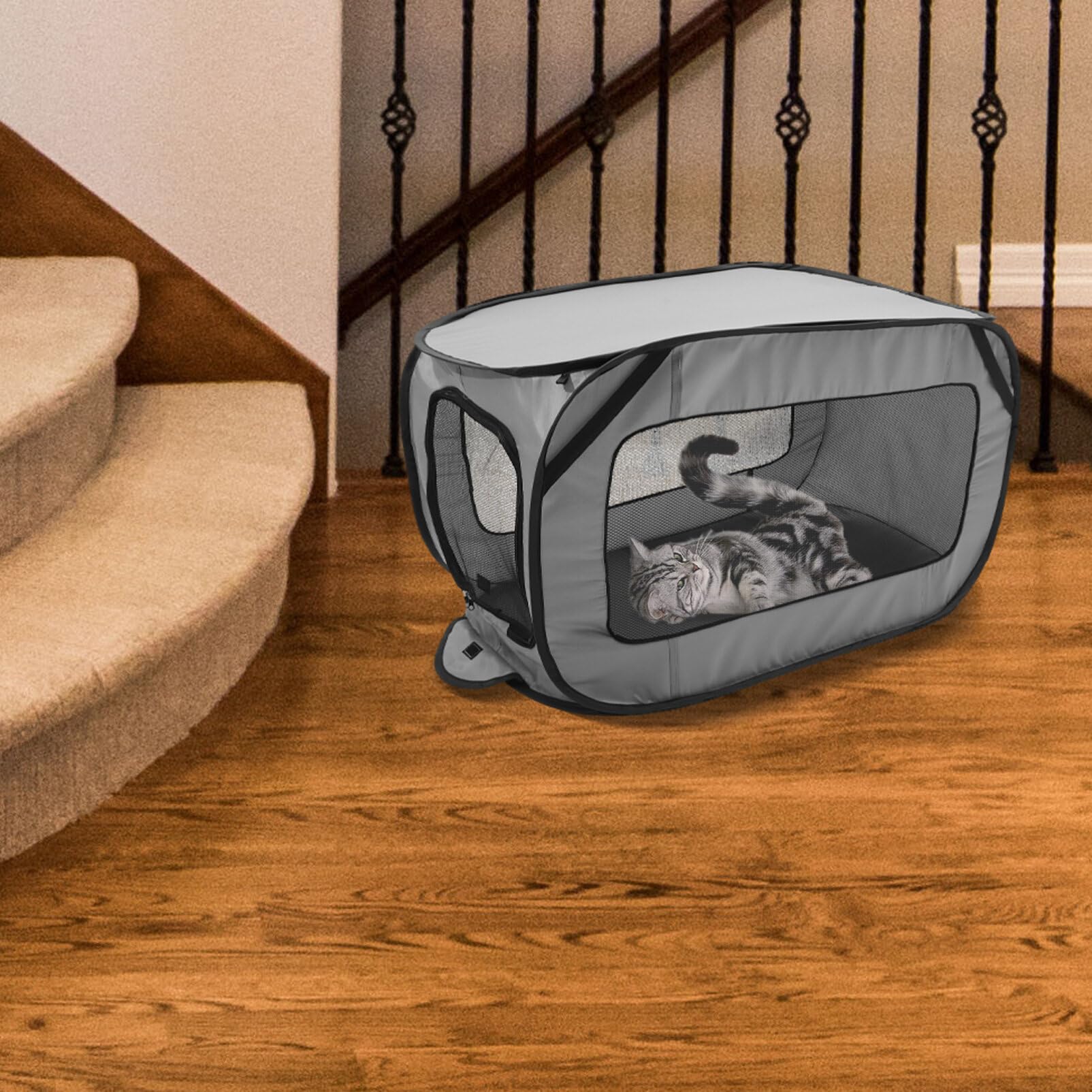 INOOMP Cama Plegable para Coche Perrera para Perros Pequeños Reposabrazos Lavable y Duradera