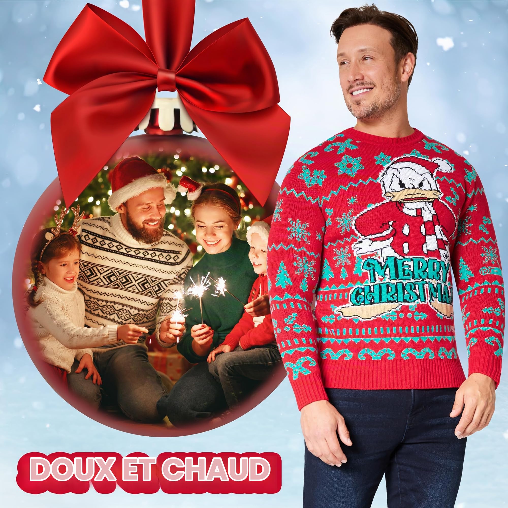 Disney Pull Homme Hiver Chaud, Pull de Noël Homme - Cadeau Homme et Ado