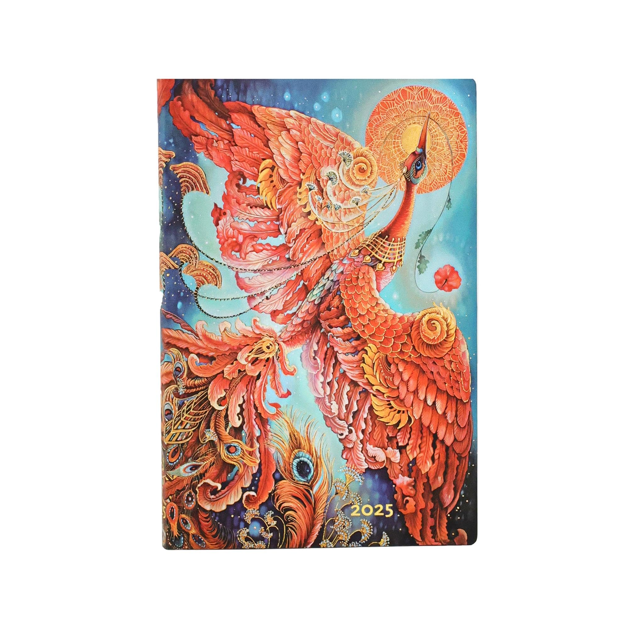 Paperblanks Flexi 2025 12 Month Planner, Firebird, Horizontal - Mini (140 mm x 95 mm), Italian