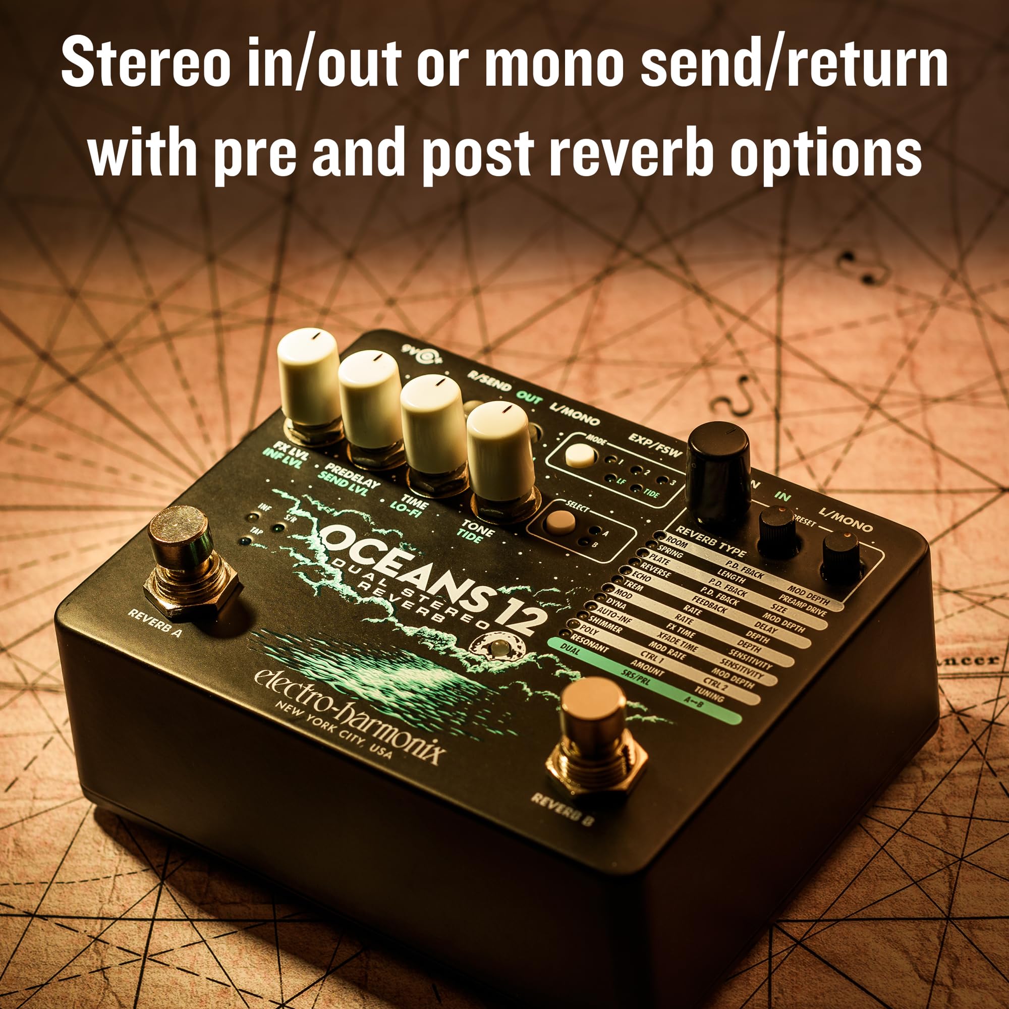 Amazon | electro-harmonix/OCEANS 12 Dual Stereo Reverb