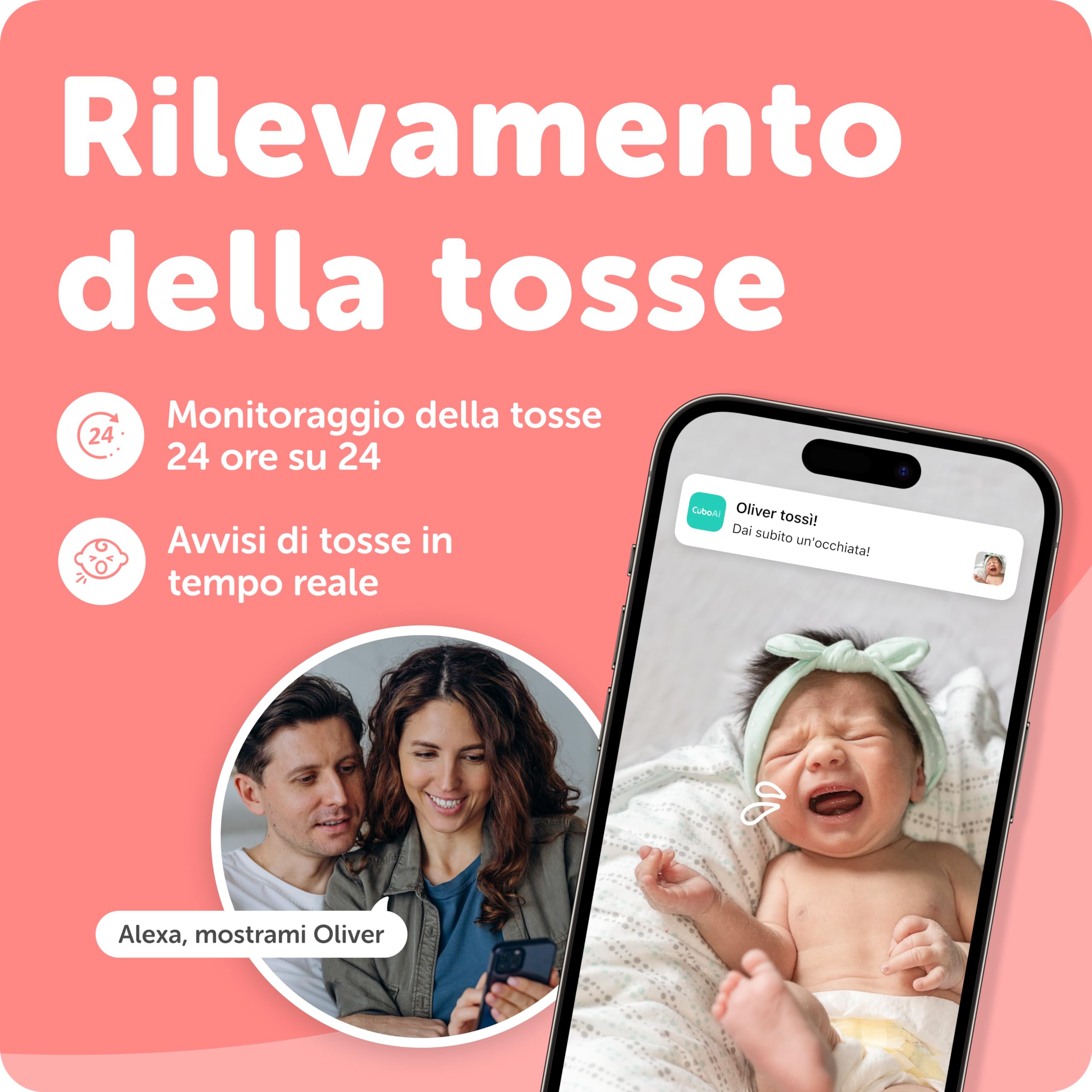 CuboAi Plus Intelligente Baby Monitor: avvisi di sicurezza del sonno per viso coperto, zona di pericolo e analisi del sonno - Telecamera per visione notturna HD 1080p (incluse 3 opzioni di supporto)