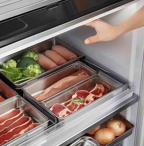 Miniatura 7 de 4 recipientes de delicatessen con tapas, recipiente de tocino para refrigerador, organizador de refrigerador, contenedor de queso para refrigerador,