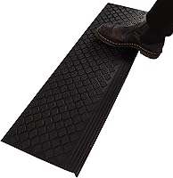 Finehous Rubber Stair Treads Non-Slip Outdoor 35x10" 5-Pack - Anti-Slip Step Mats with Nosing for All-Weather Safety