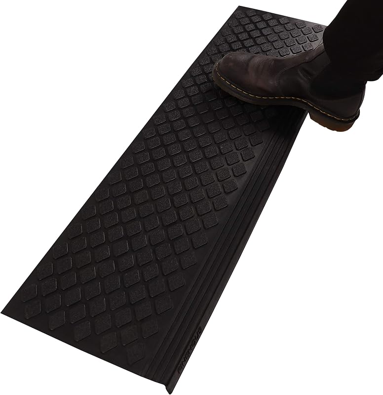 FINEHOUS Rubber Stair Treads Non-Slip Outdoor 35”x10” (5-Pack) – Anti-Slip Step Mat with Nosing