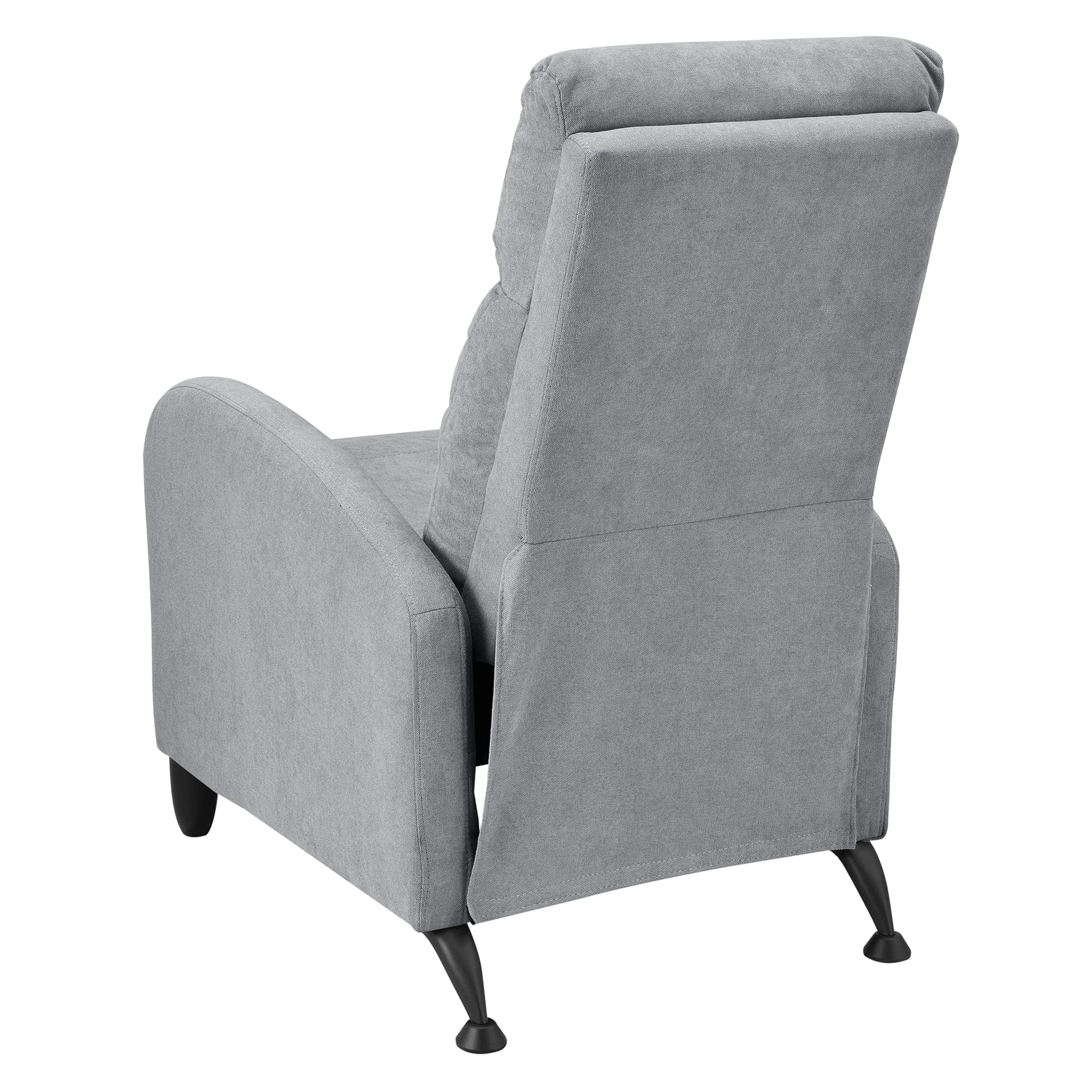 [en.casa] Poltrona Relax con Schienale Reclinabile e Poggiapiedi Ribaltabile Poltrona con Braccioli Rivestimento in Tessuto Grigio Chiaro
