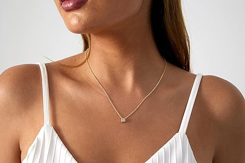 Miniatura 3 de Kyerlyn Gargantilla de circonita cúbica en forma de corazón con diamante solitario para mujer, delicada gargantilla de diamantes de circonita cúbica