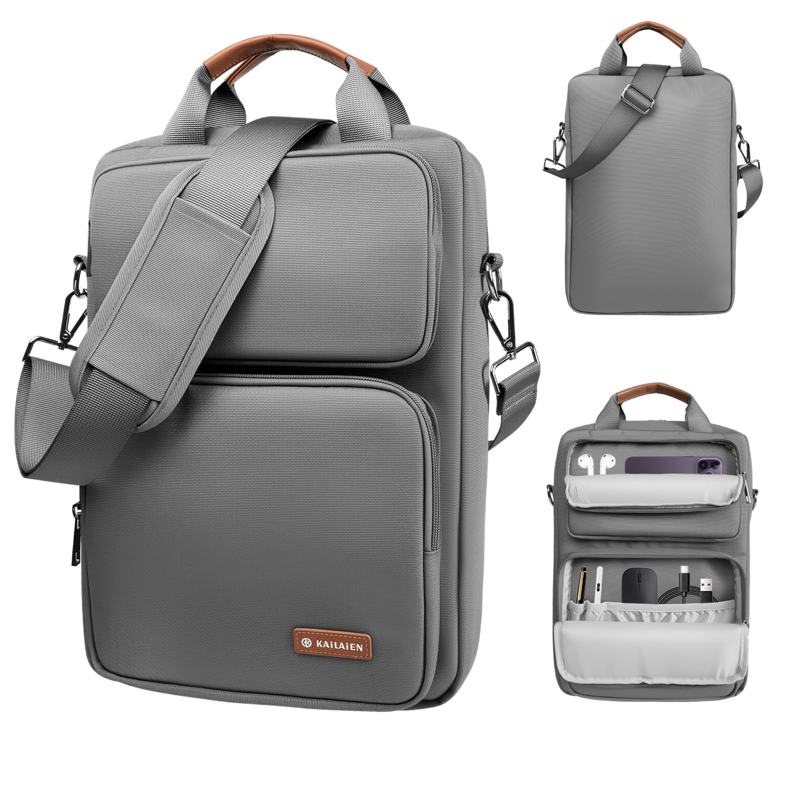 13.3-14 Inch Laptop Sleeve Bag, Laptop Bag for 14'' MacBook Pro M4 2024,14'' MacBook Pro M3&amp;M2&amp;M1 2023/2021, 13.6/13'' New MacBook Air M3/M2 2024/2022,Tab S8 Ultra 14.6",with Shoulder Strap(Gray)