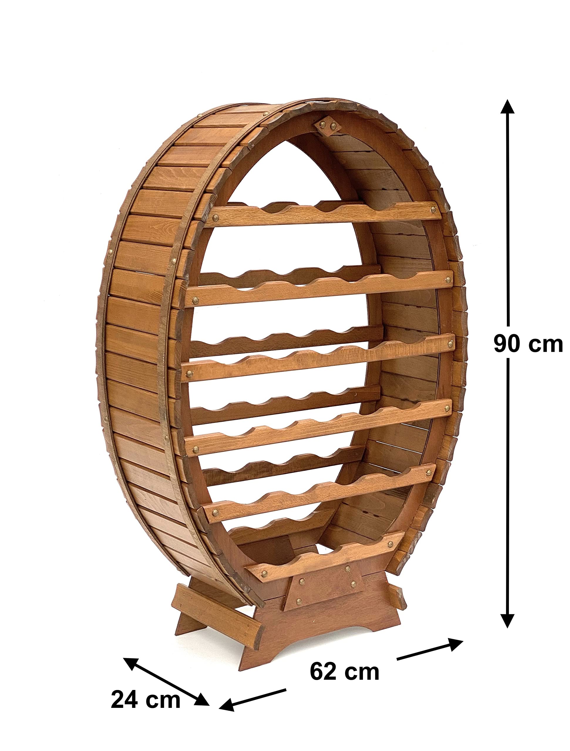 DanDiBo Weinregal Holz Stehend Weinfass 24 Flaschen Braun Flaschenregal Flaschenhalter Fass