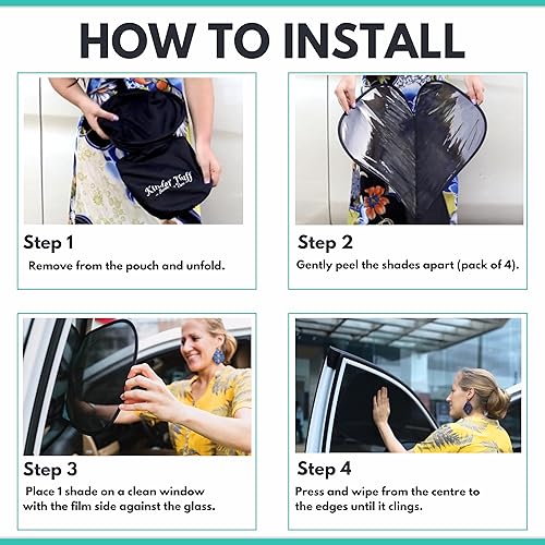 Miniatura 6 de kinder Fluff Parasol para ventana de automóvil (paquete de 4) - El único parasol certificado para cabina y ventana de coche para bebés y pilotos ha
