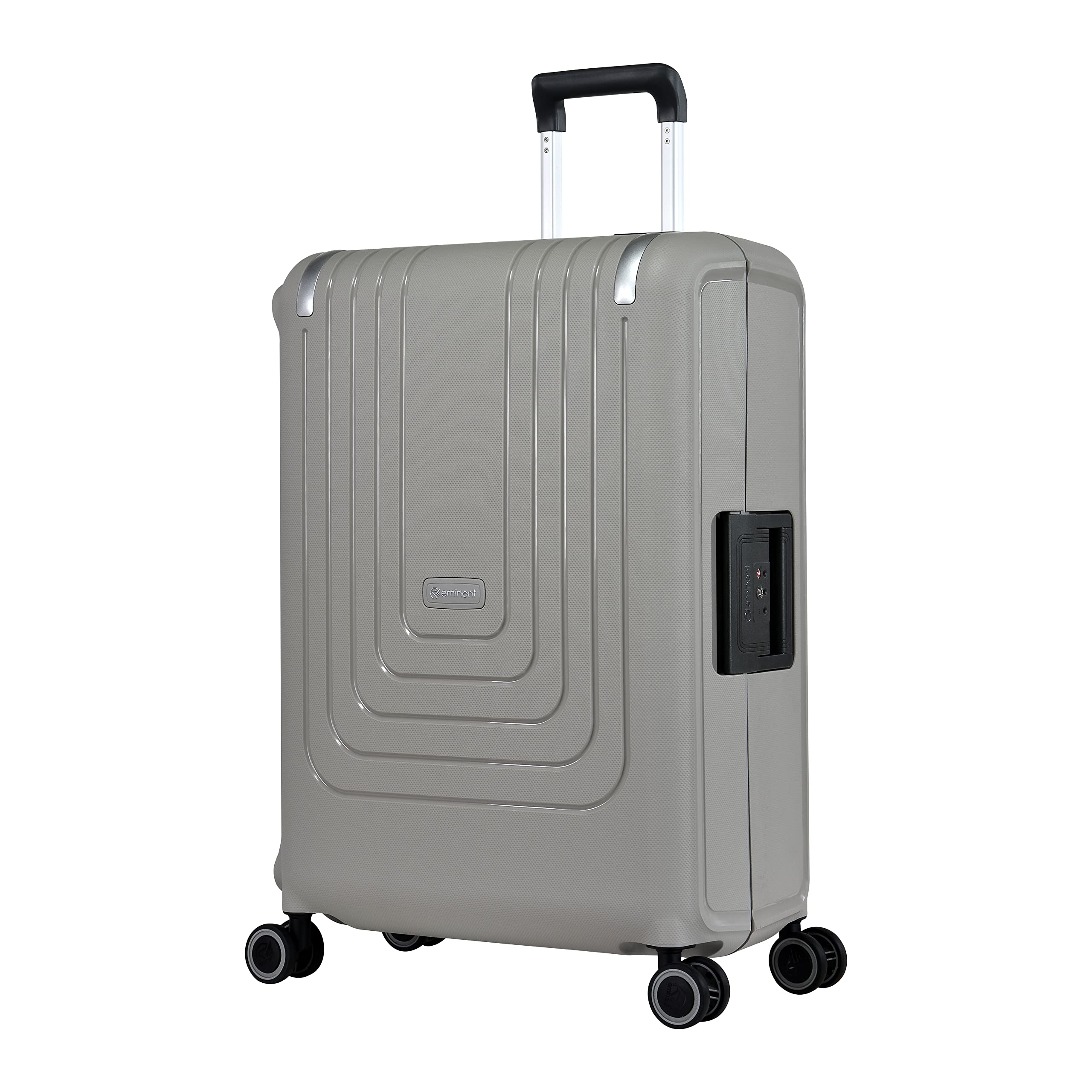 EminentChecked Luggage 26 Inches – Polypropylene Hard Case Luggage Sets with 4 Double Spinner Wheels TSA Lock (Checked Luggage 26-Inch, Grey)